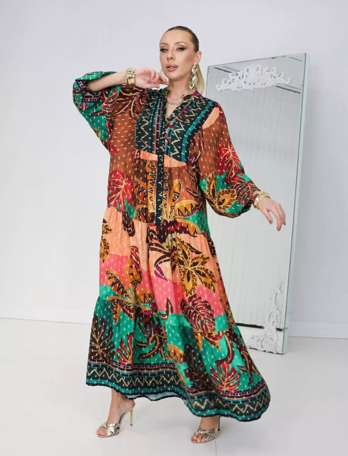 Green boho dress 8