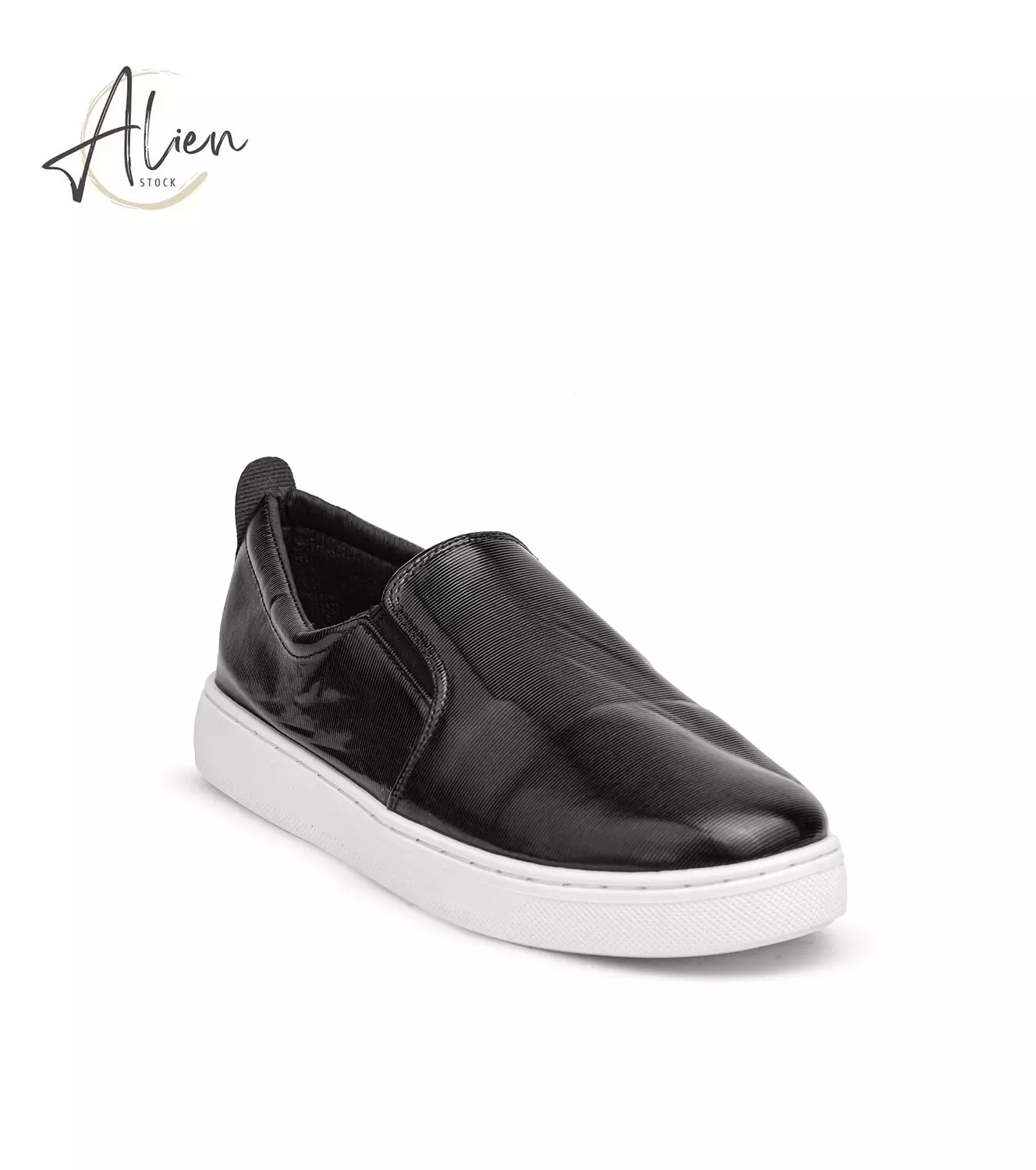 Generic Black leather Slip-on Lightweight Casual Women  hover image