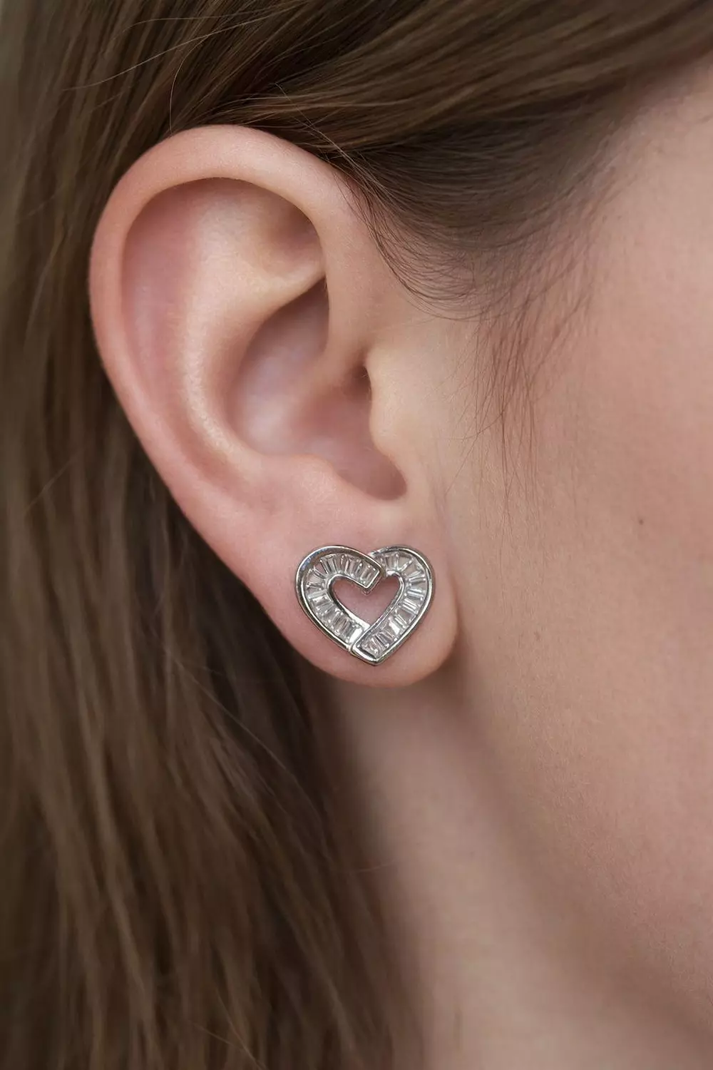 Silver Earrings Heart 1