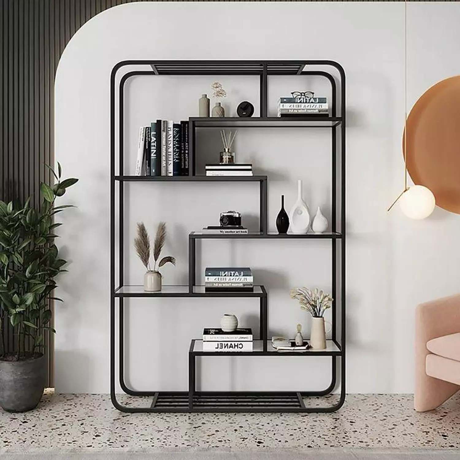  display unit with glass shelves image
