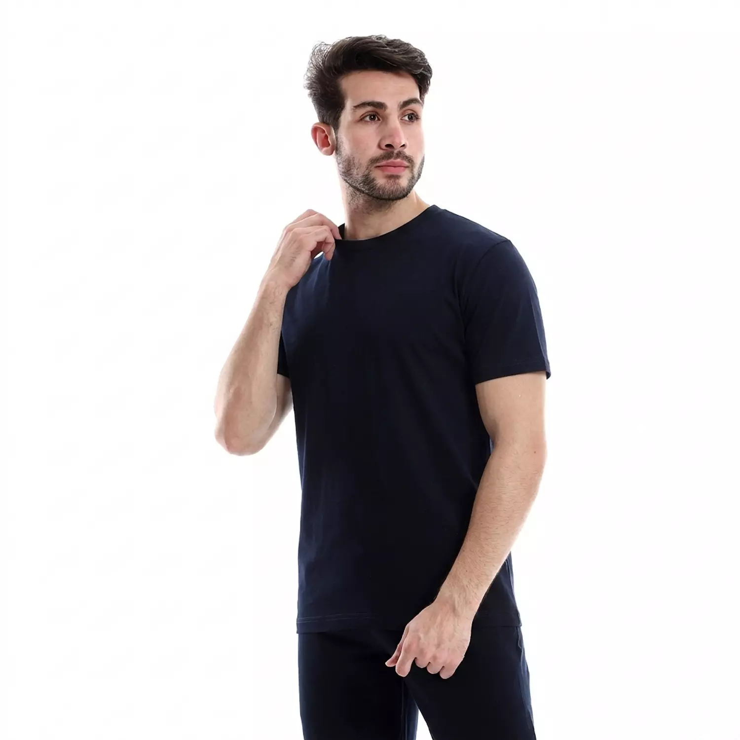 تي شيرت قطن سادة - 4018- كحلي 2