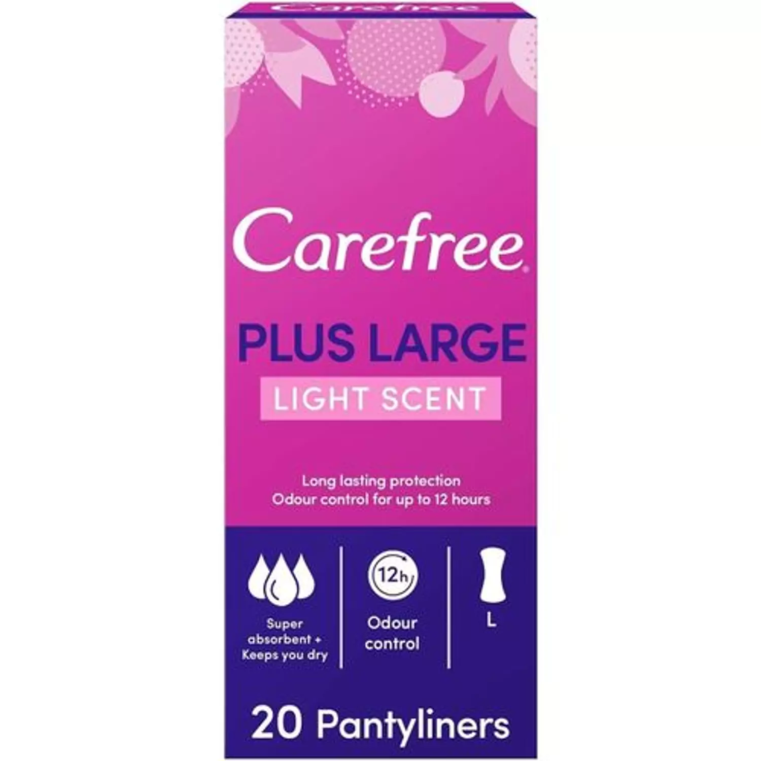 CAREFREE PLUS LARGE LIGHT SCENT 20 LINERS image
