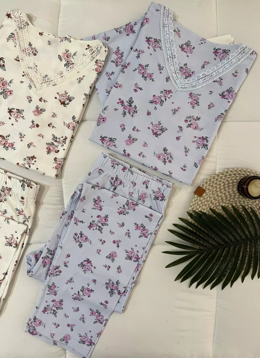 Floral lace pjamas hover image
