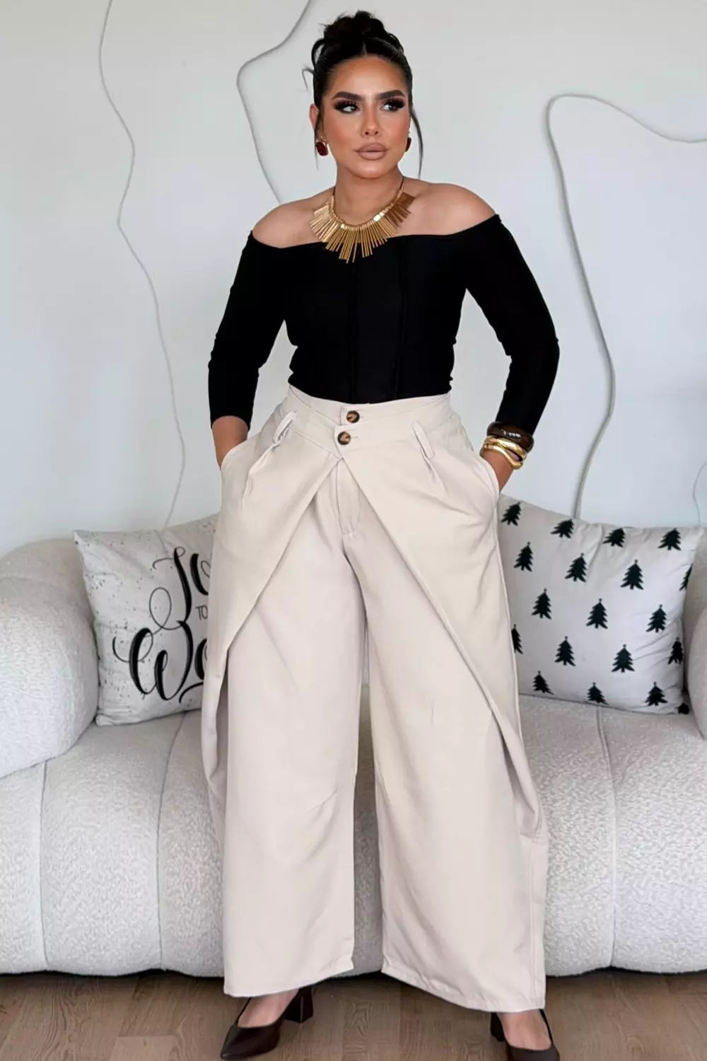 Origami Wrap Palazzo Pants 2