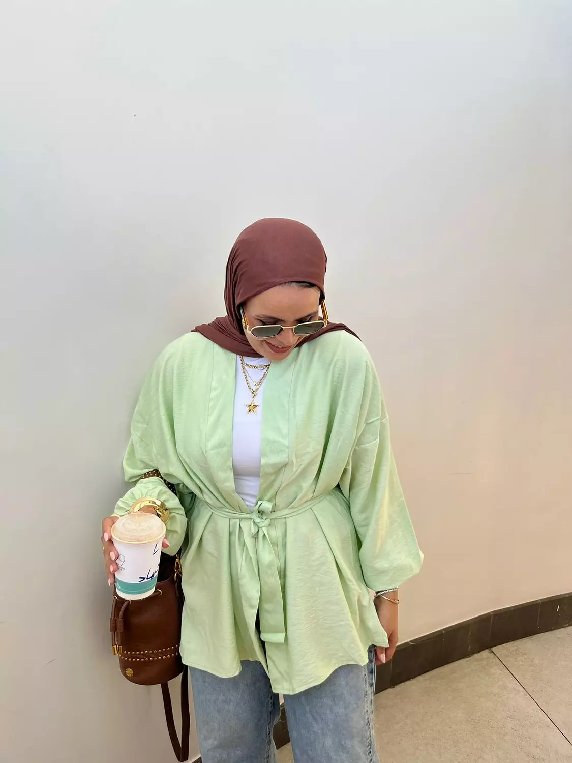 Mint linen cardigan hover image