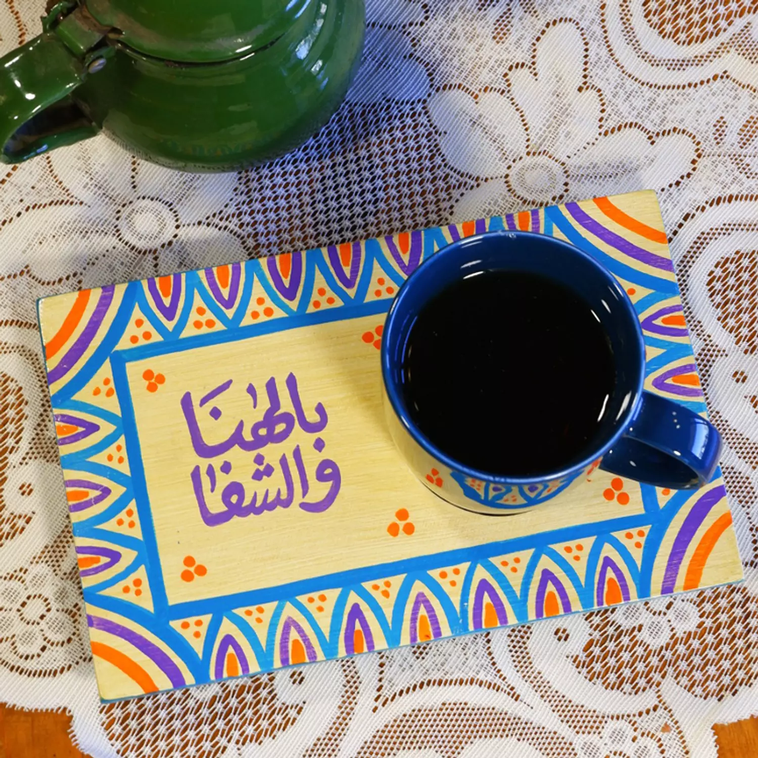 Coaster mug -mini triangle blue  image
