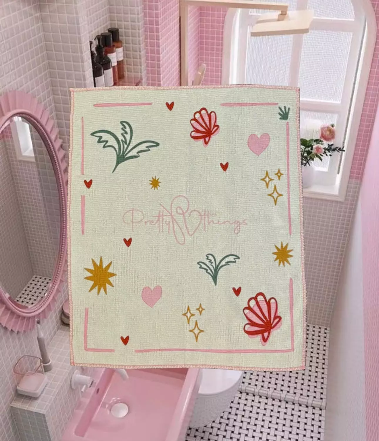 <p style="text-align: center"><strong>pretty emergency face towel</strong></p>