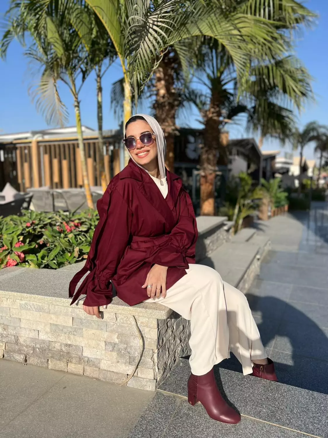 Dalida Trench Jacket Burgundy image