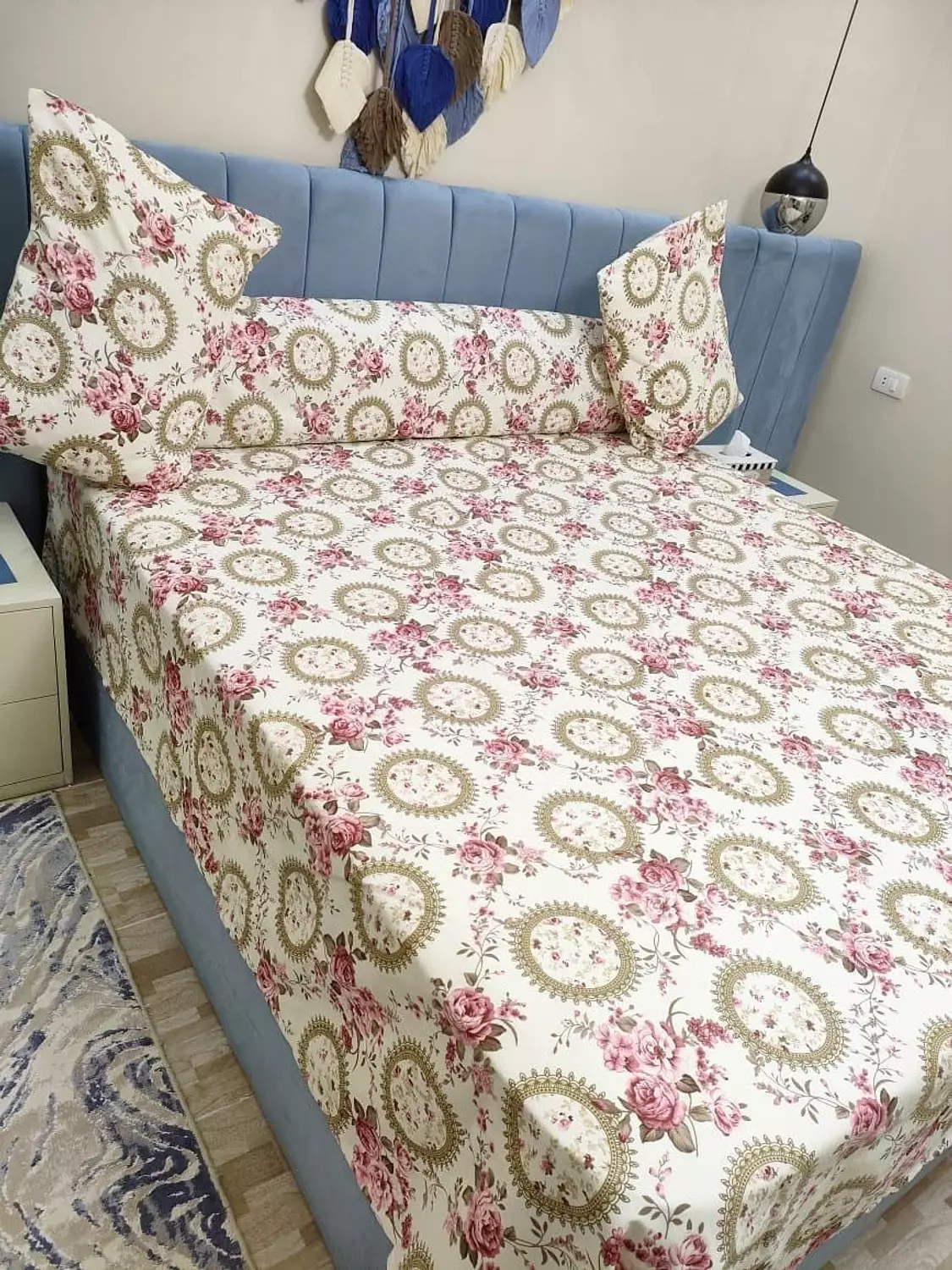 طقم ملايه كبير قطن تركي زهور image