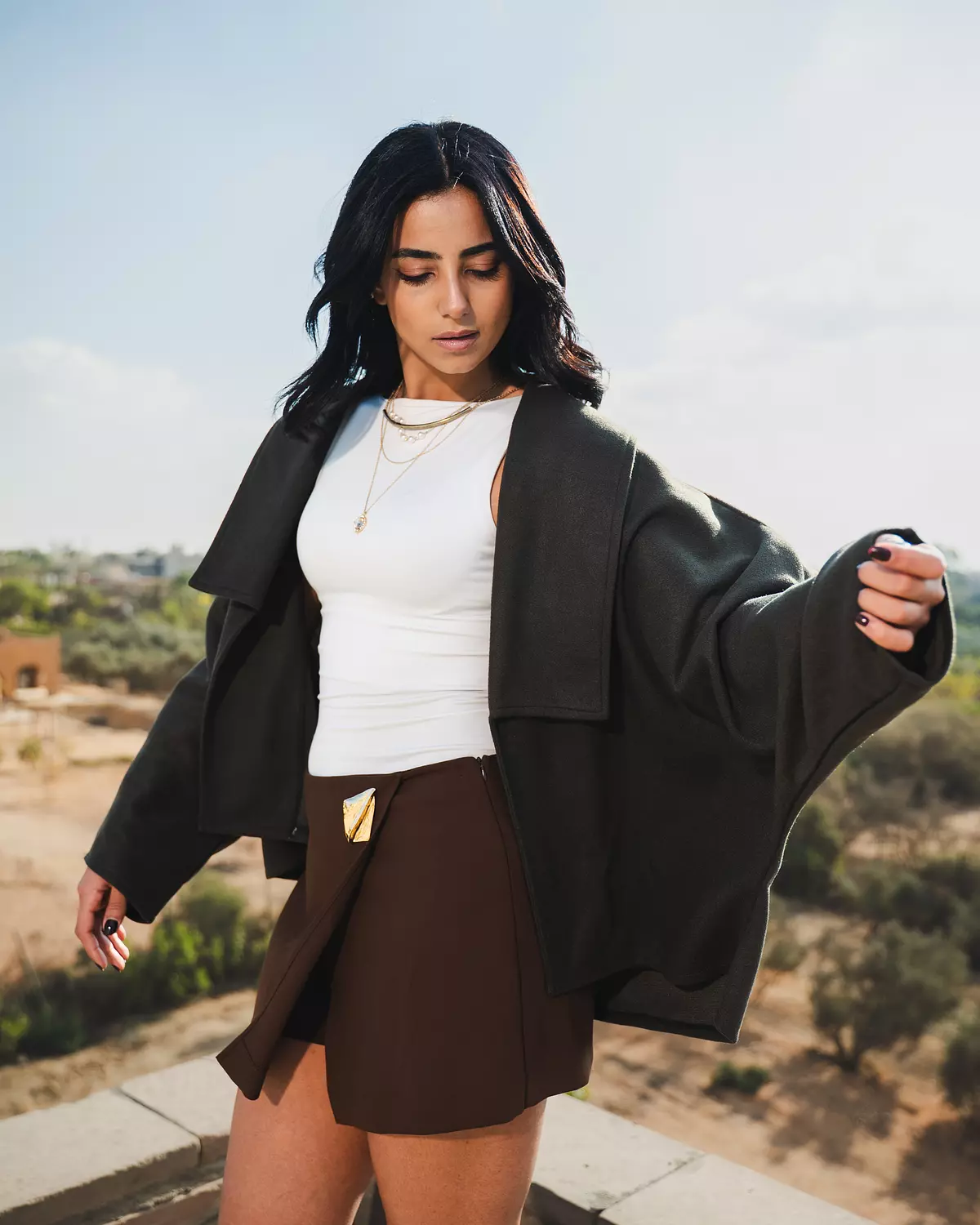 Structured olive wool jacket 2