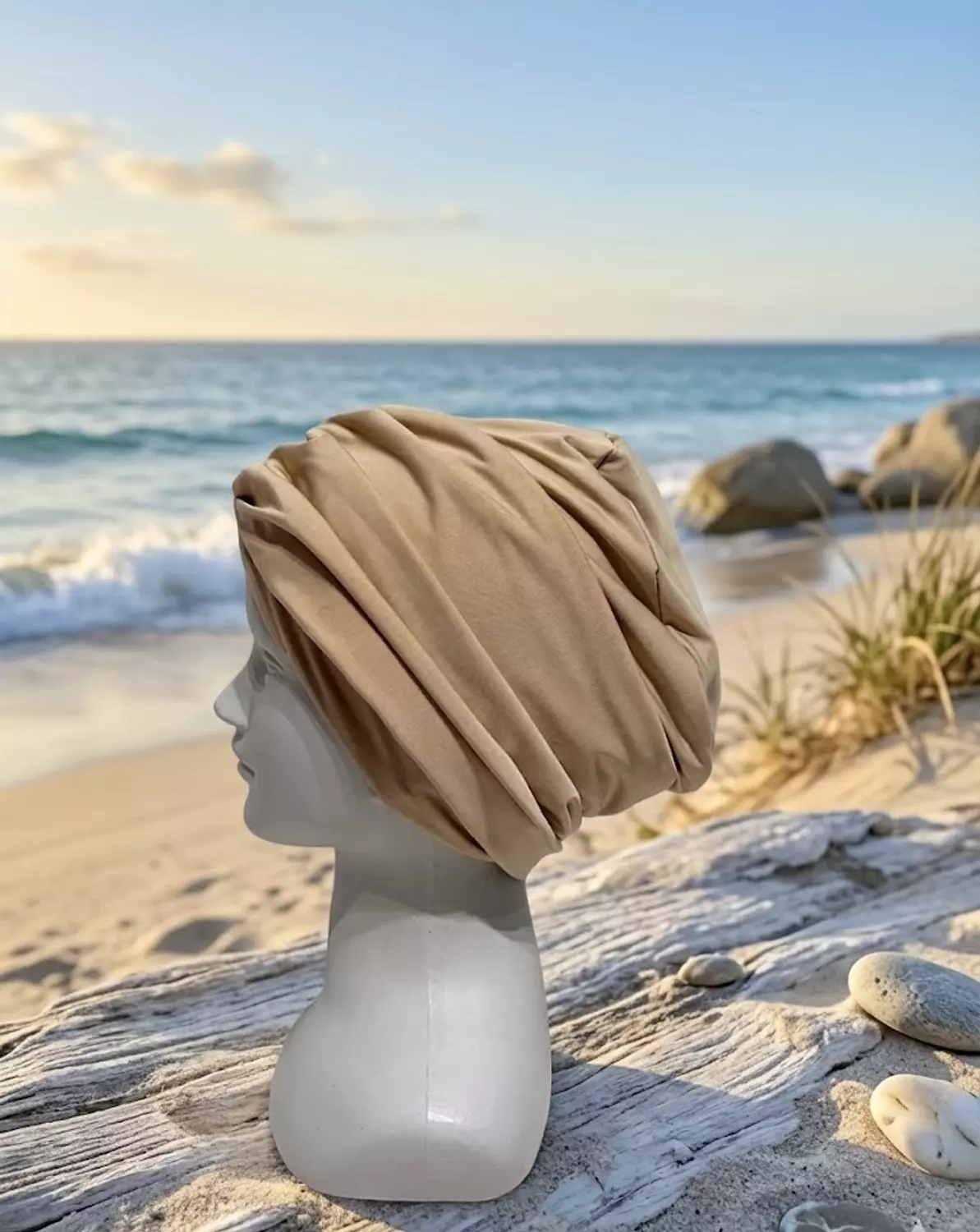 Double Layered Swimming Turban-Beige hover image