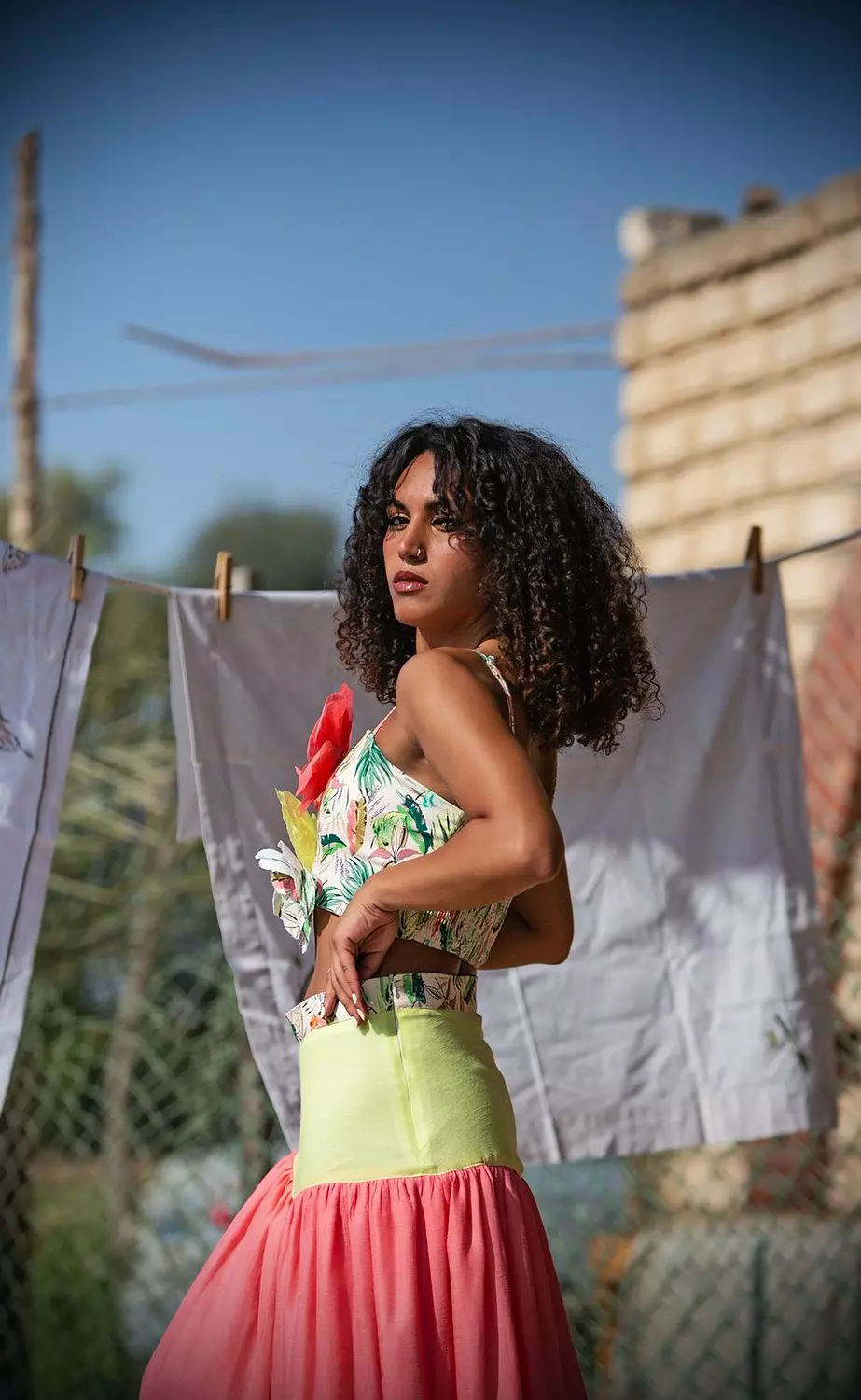 Crop Top w/ 3D Handmade Flowers 6