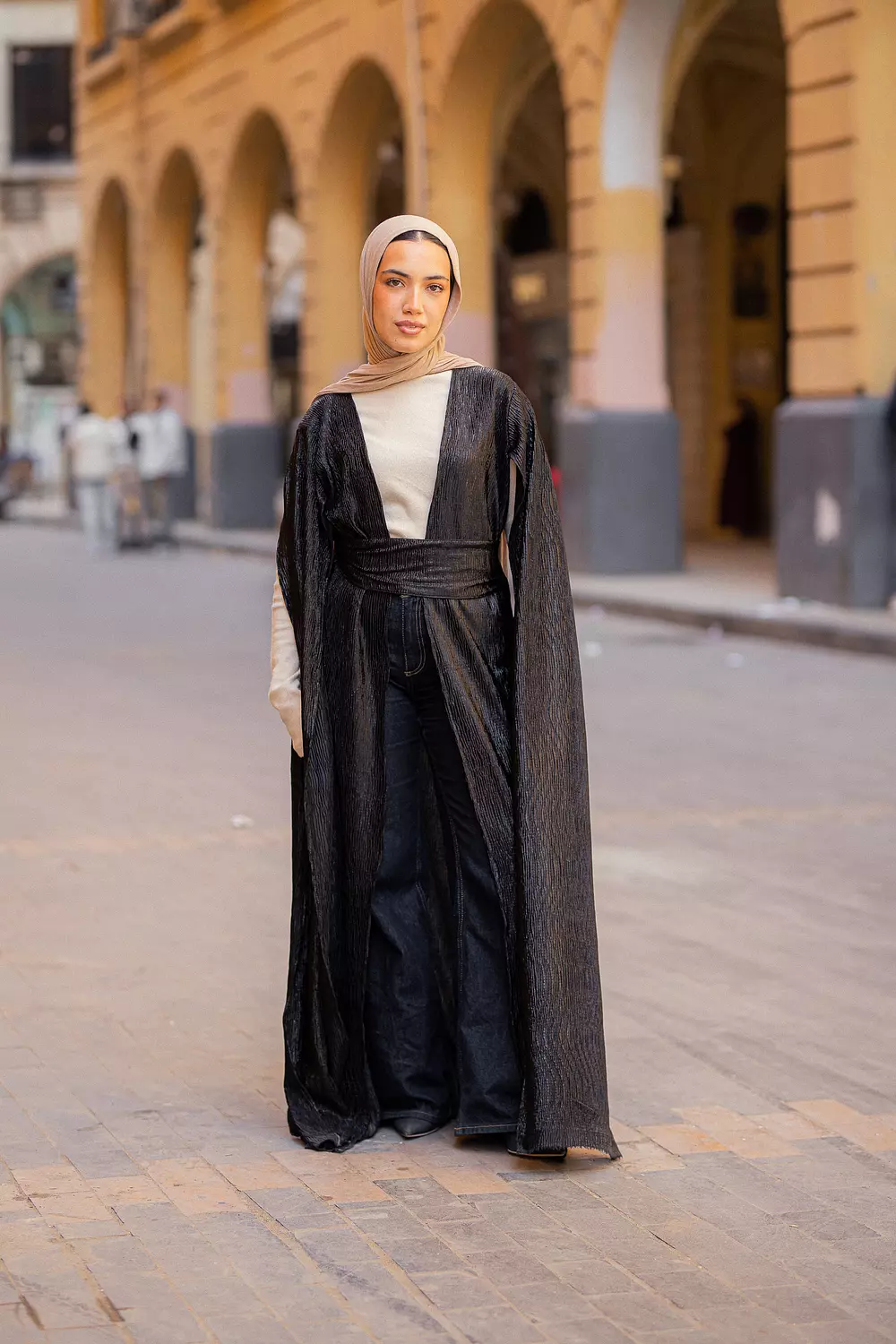 Black Plisse keftan image