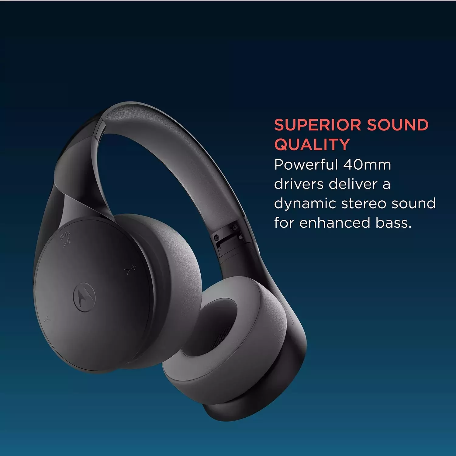 Bluetooth Headphone - Powerful Sound, 25 Hours of Playtime, Foldable Design - Motorola MOTO XT500+ 5