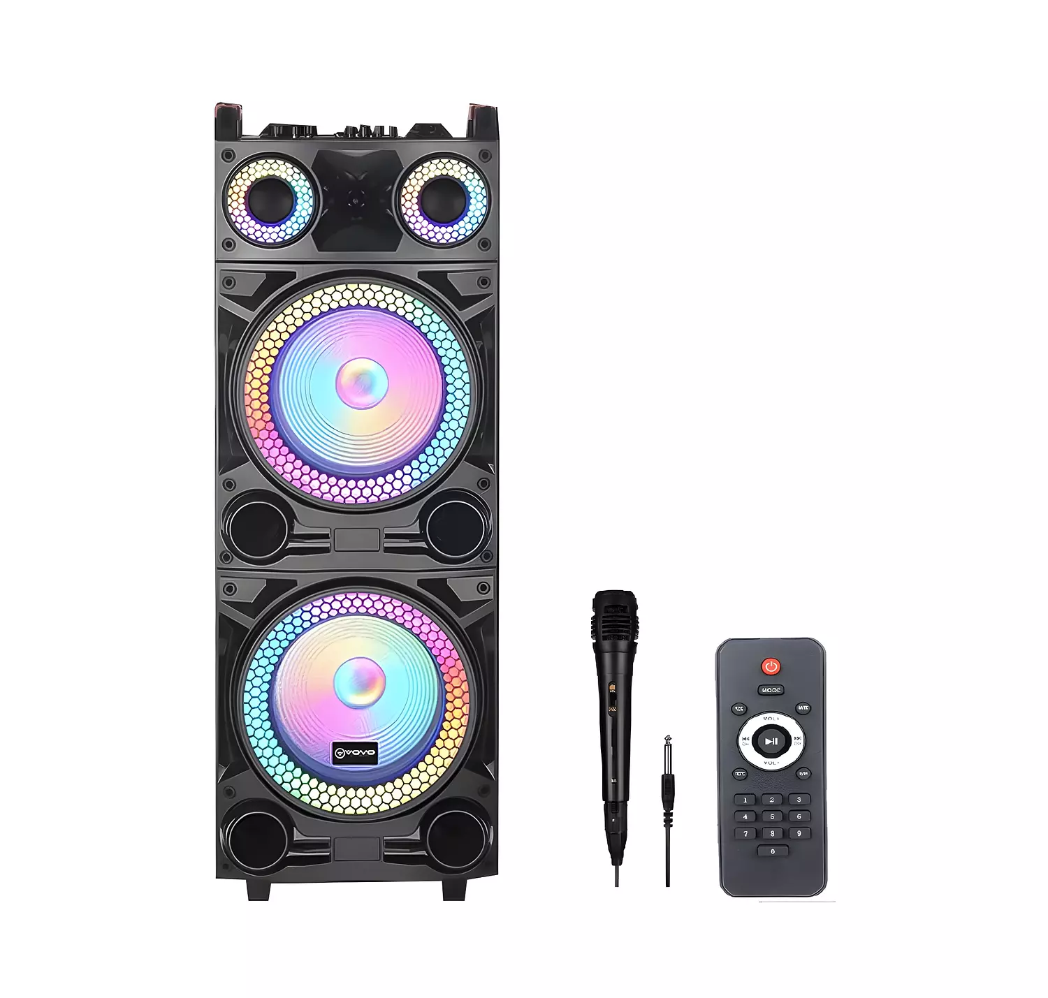 Vovo V-1215 Double 12 Inch Party Speaker with 100W Power image