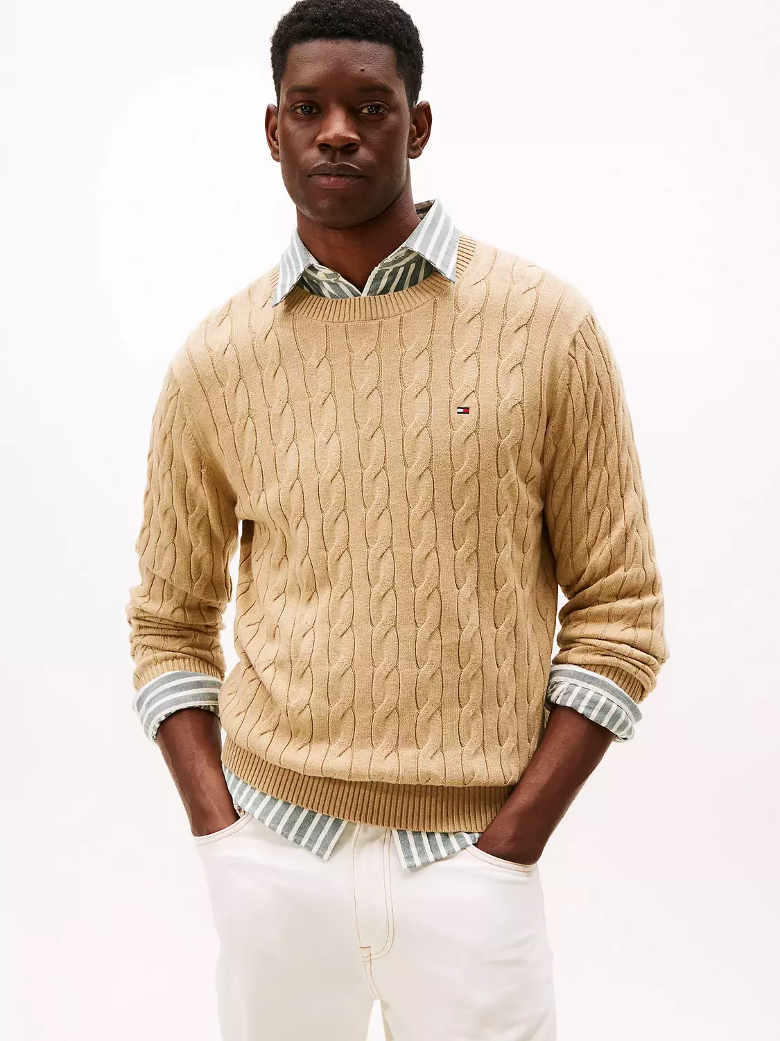 Cable Knit Crewneck Sweater 6