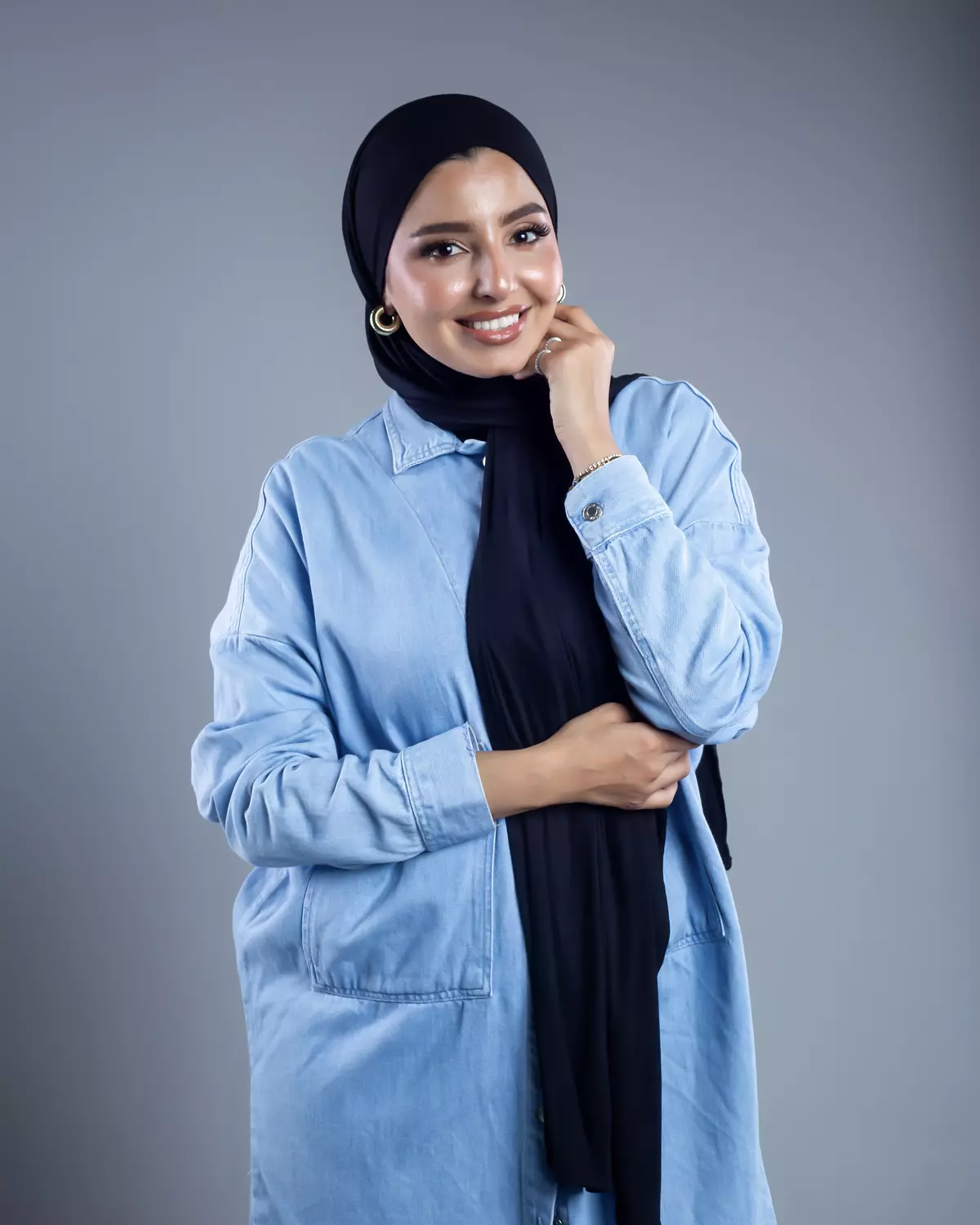 Jamila 2 in 1 black  cotton scarf  2