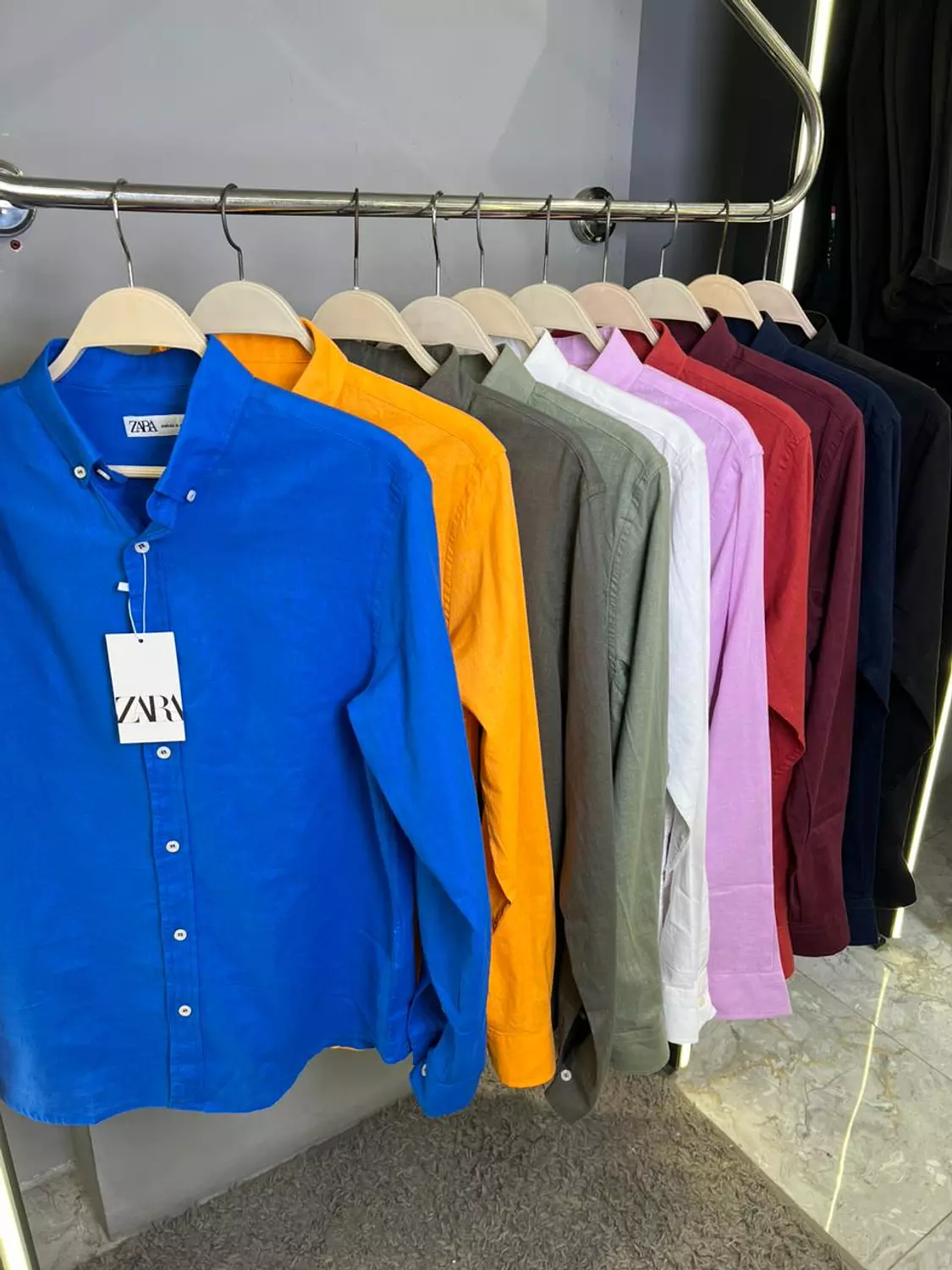 ZARA ORANGE RED LINEN SHIRT / 11738 2