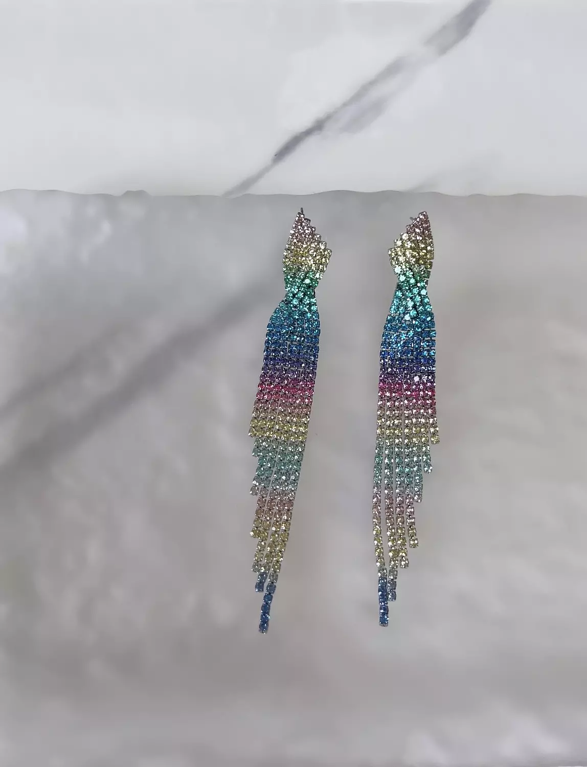 Shiny Rainbow Colour Crystal Earring 1