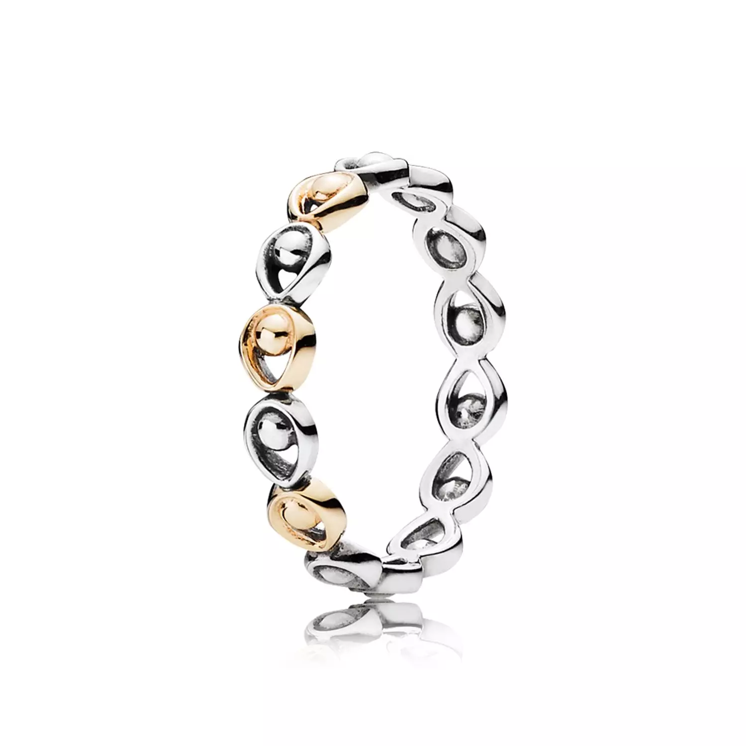 Silver ring with 14k