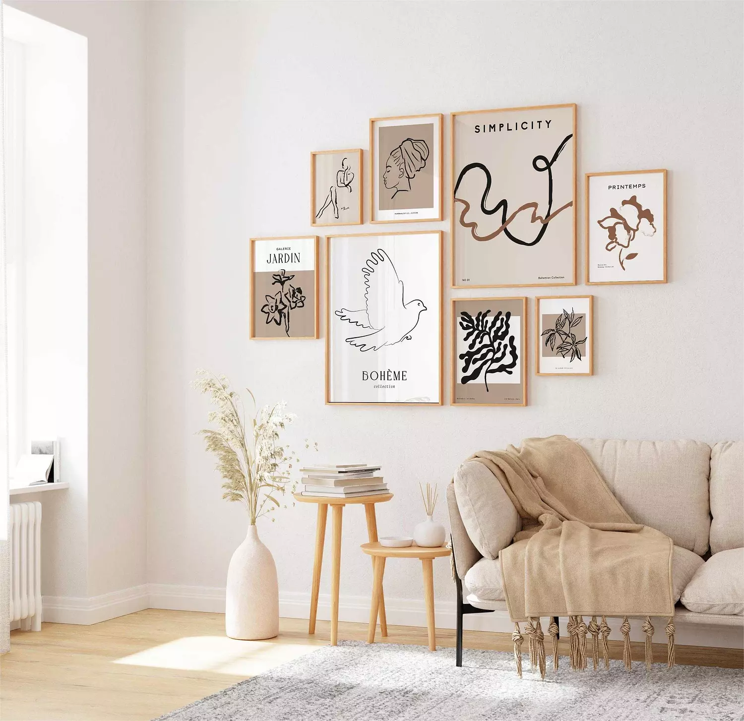  Set of 8 Wooden Frames Front Glass P.G020 image