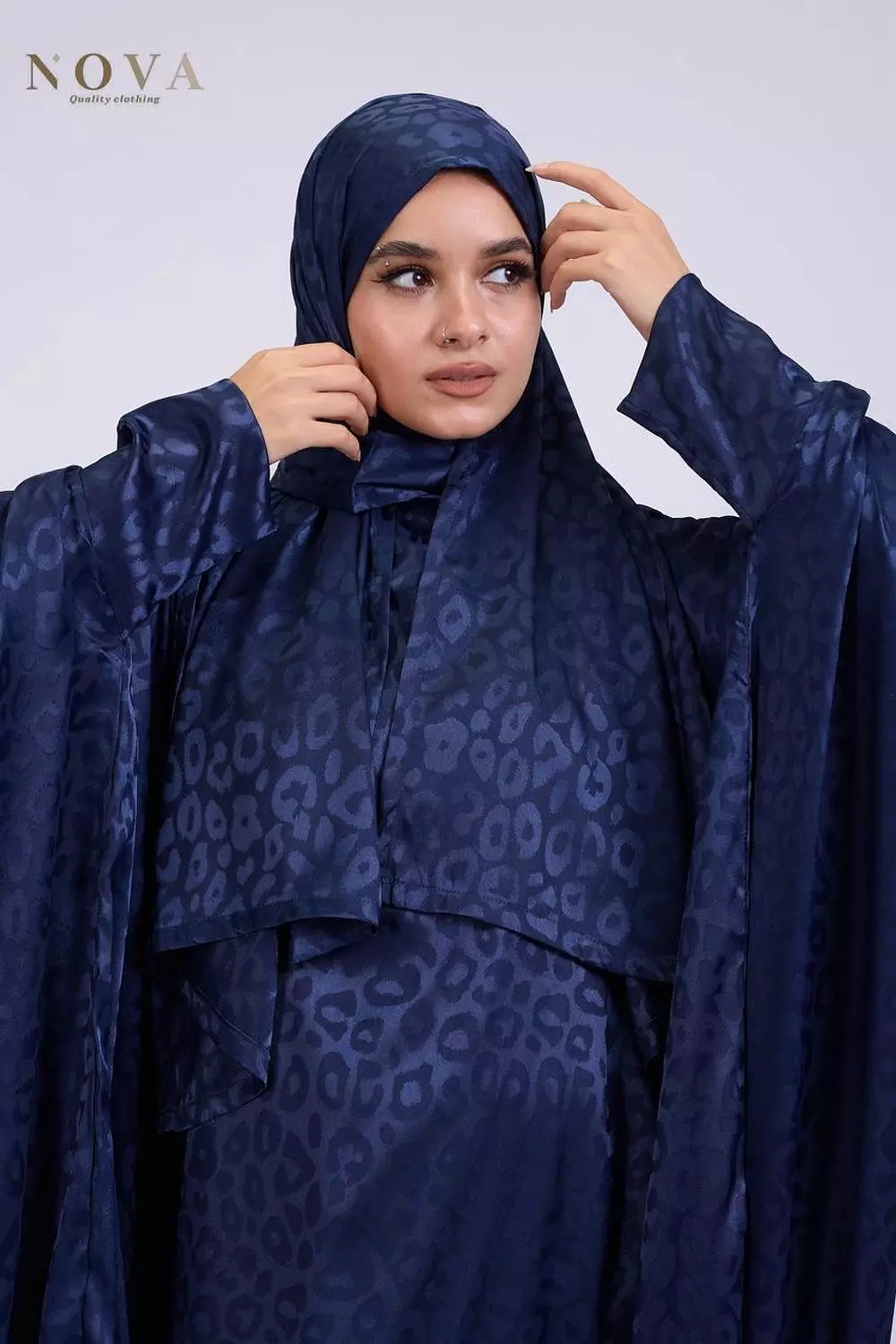 Deep navy blue butterfly Jacquard 3