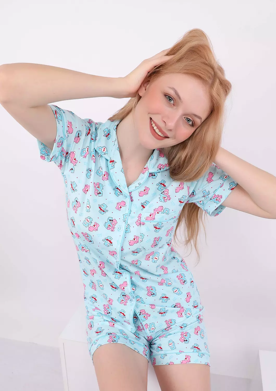 Teddy Bear Buttoned Short Pajama Set  9