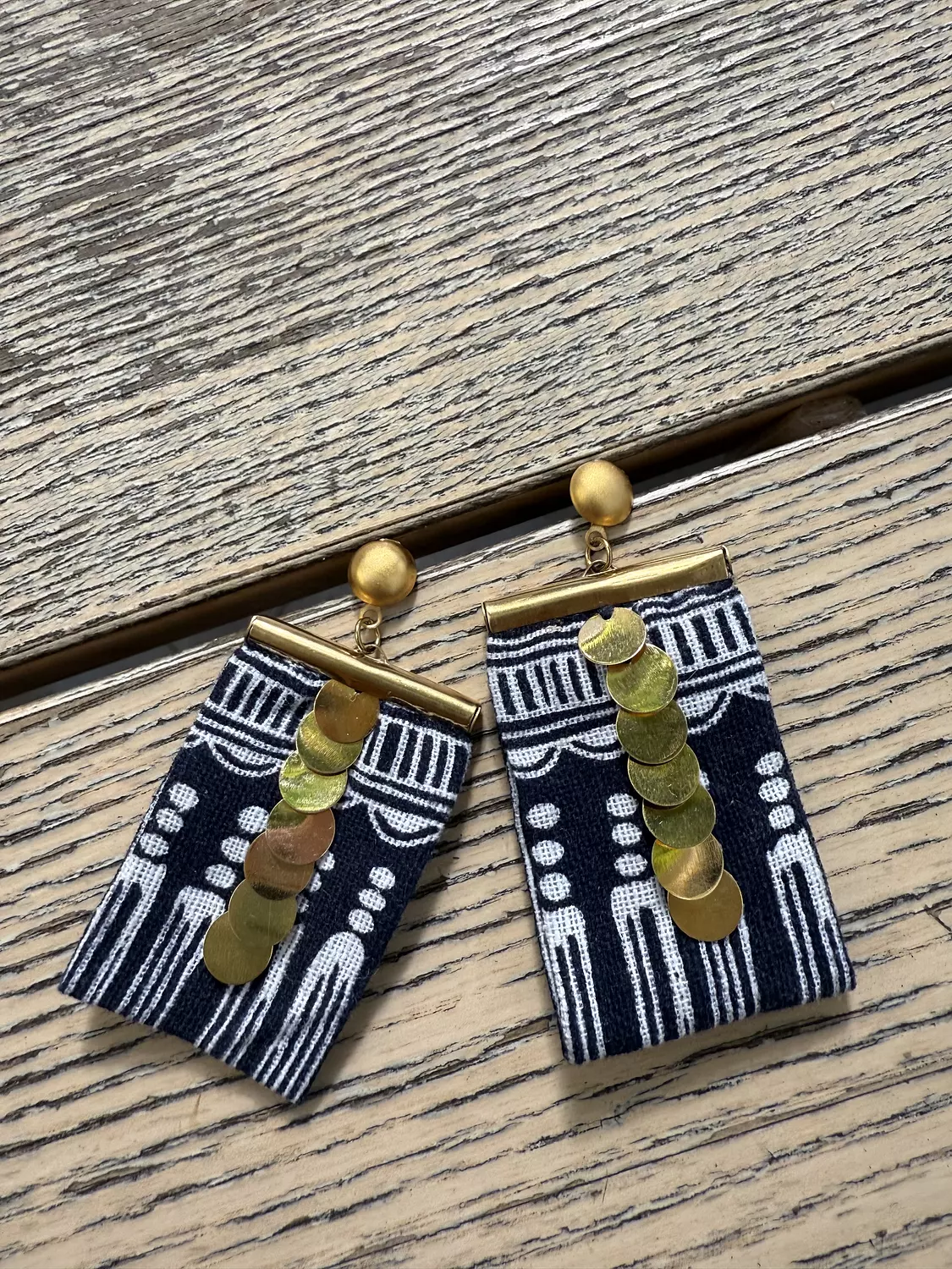 Black and white Earrings  1