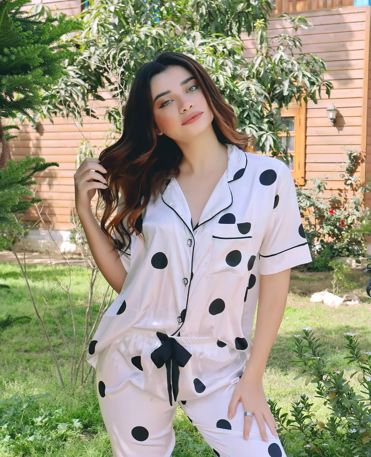 Polka Dot Satin Pajama 9