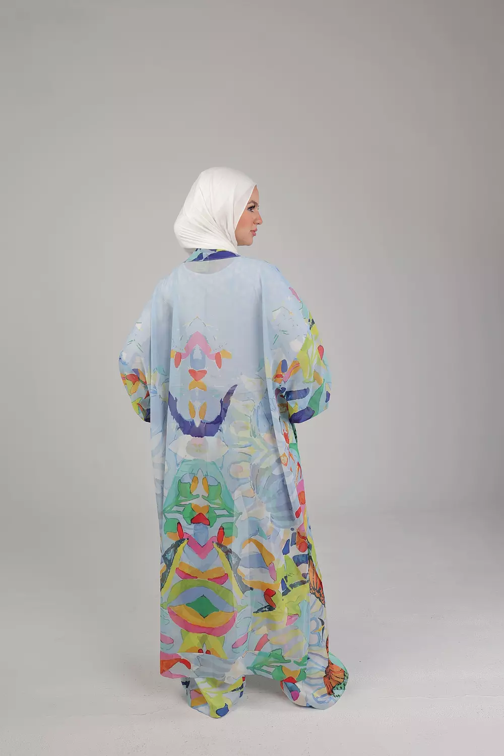 Blue Abstract Kimono 1