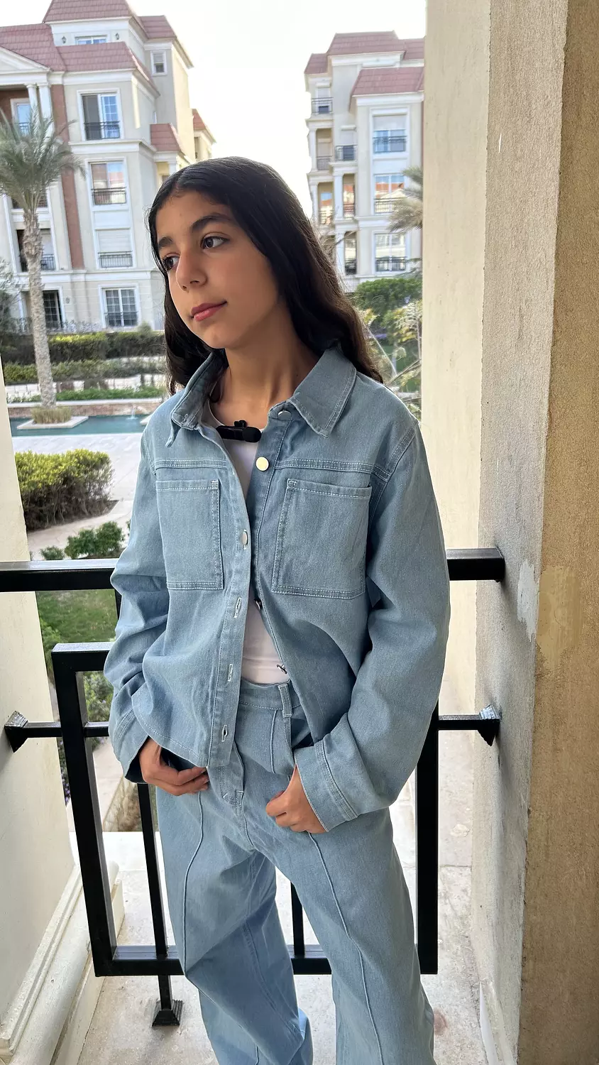 SOUTH Chunky Denim oversized Baby blue Jacket  image