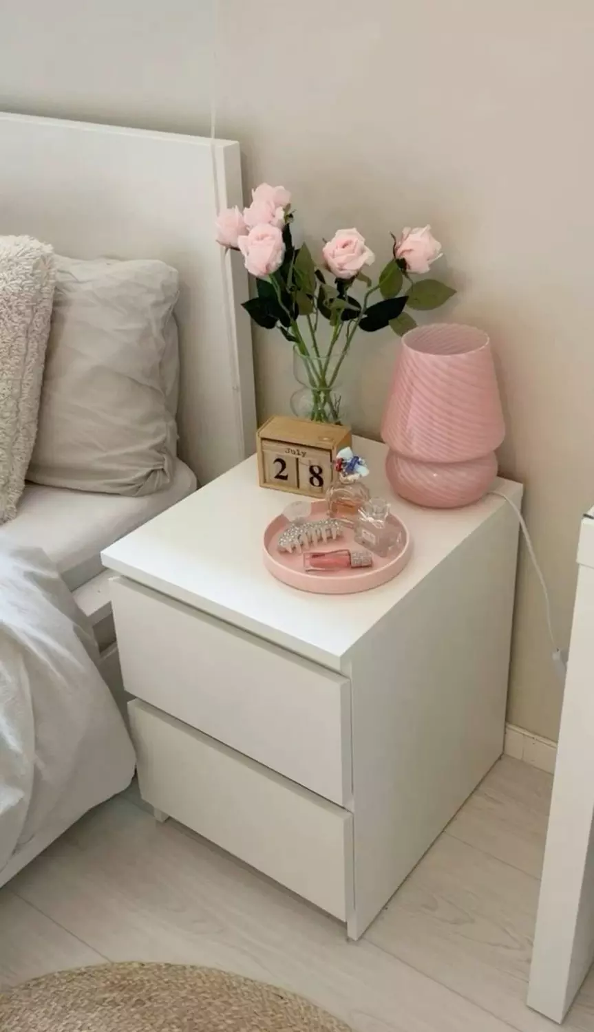 Bedside Table White - 40x40x45 cm 2