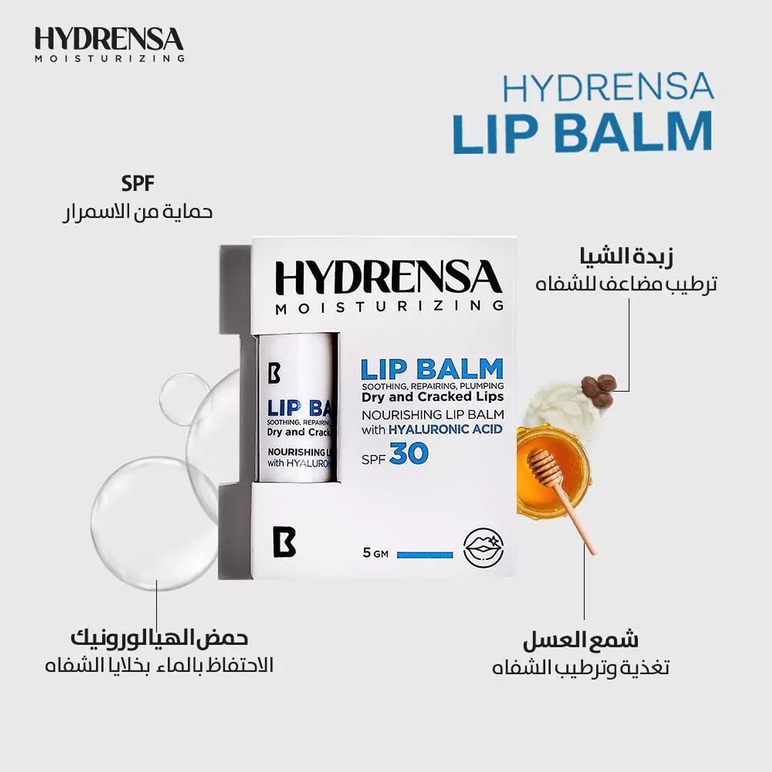 Hydrensa Moisturizing Lip Balm Dry and Cracked Lips - 5 gm  1
