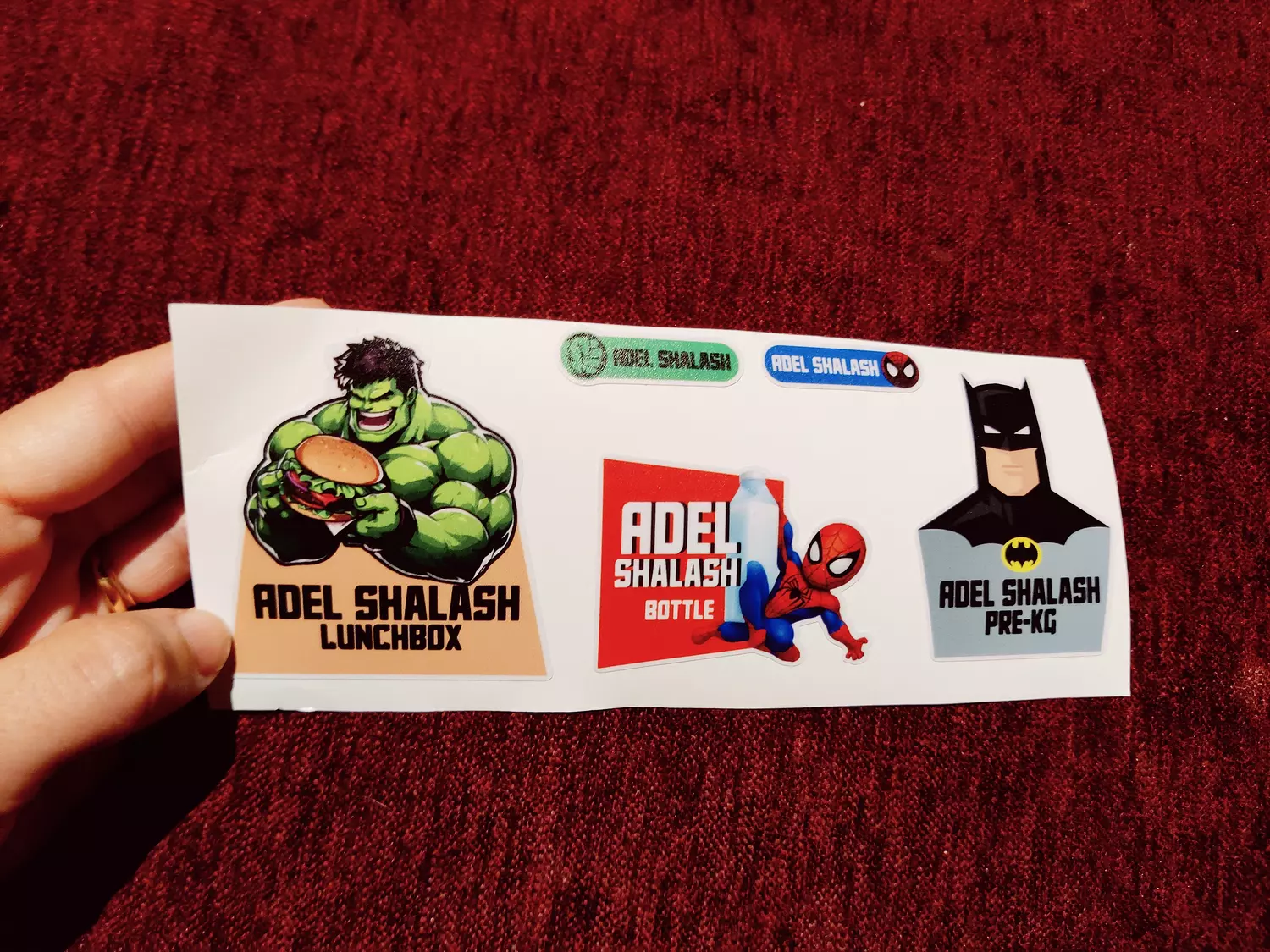 Superheroes School Labels Stickies 2