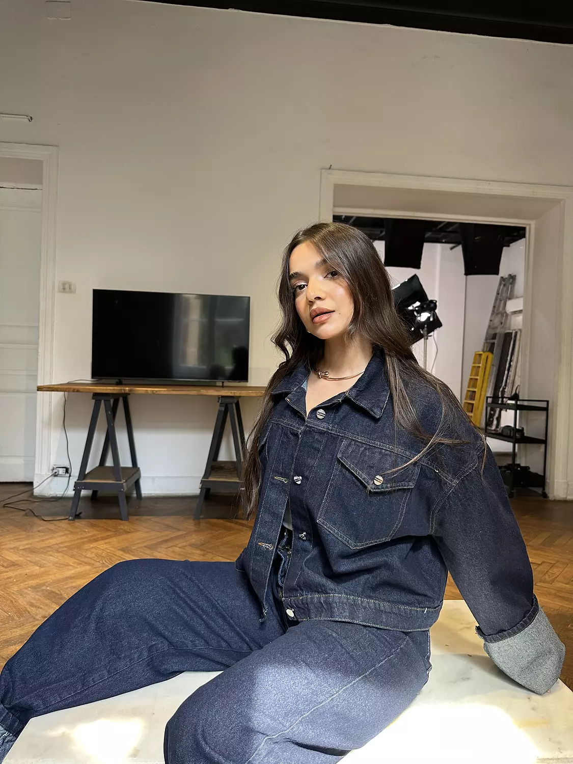 Dark Wash Denim Set image