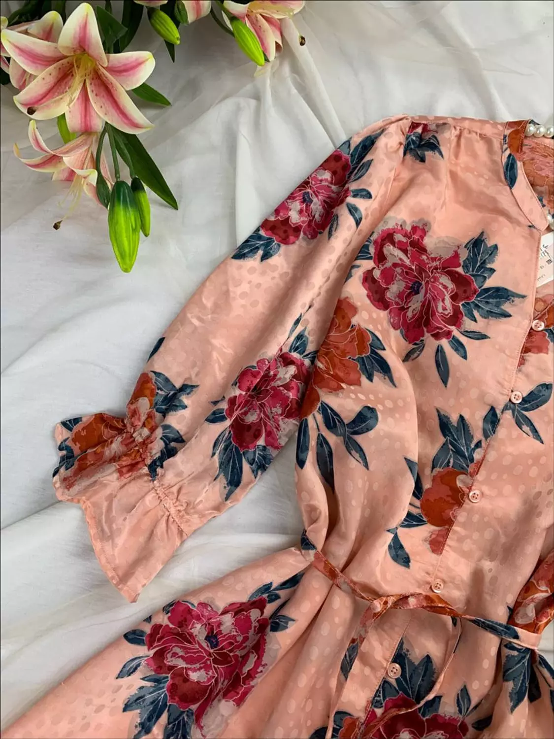 Maxi floral satin dress from Splash hover image
