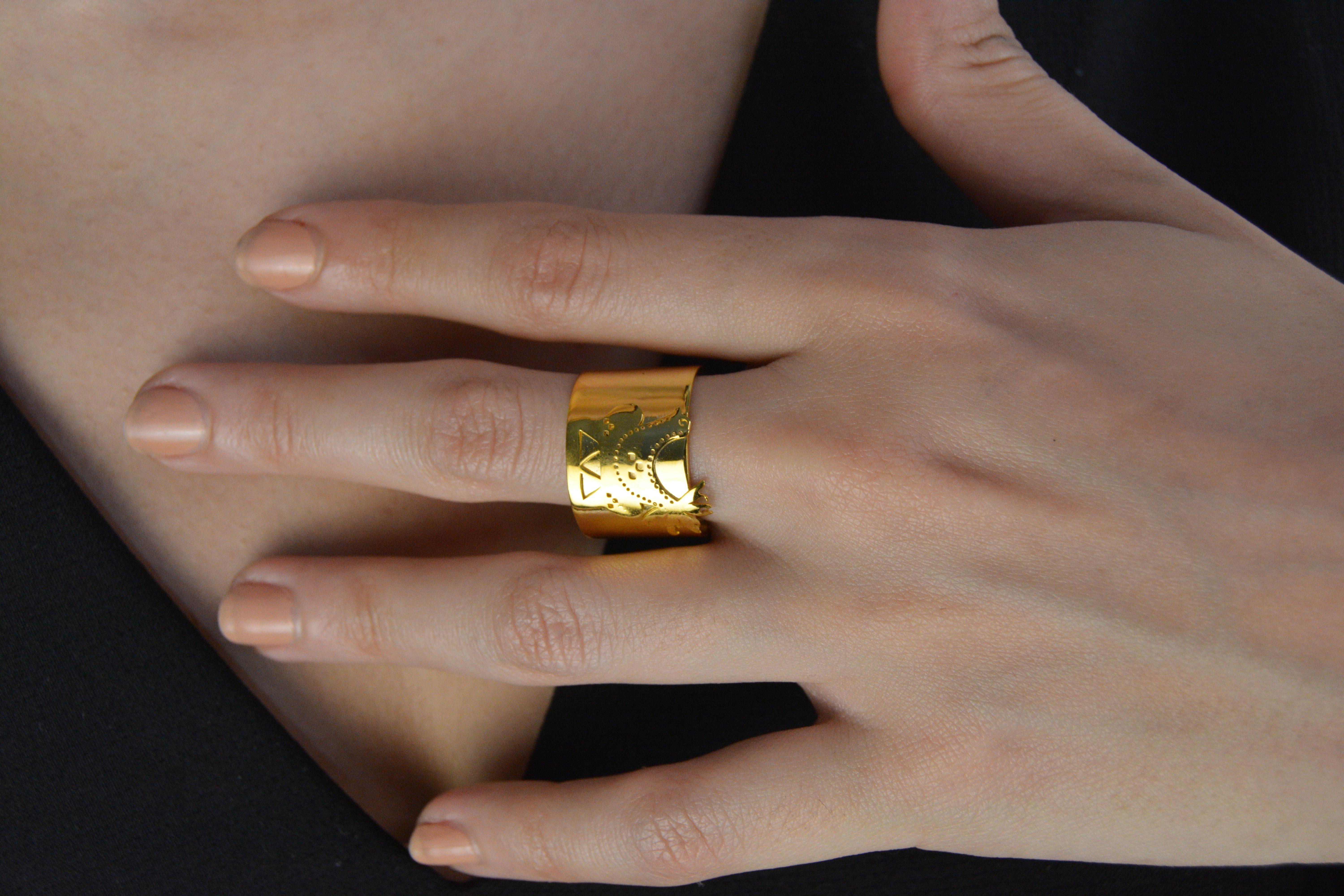 Gold Plated chicken Ring 