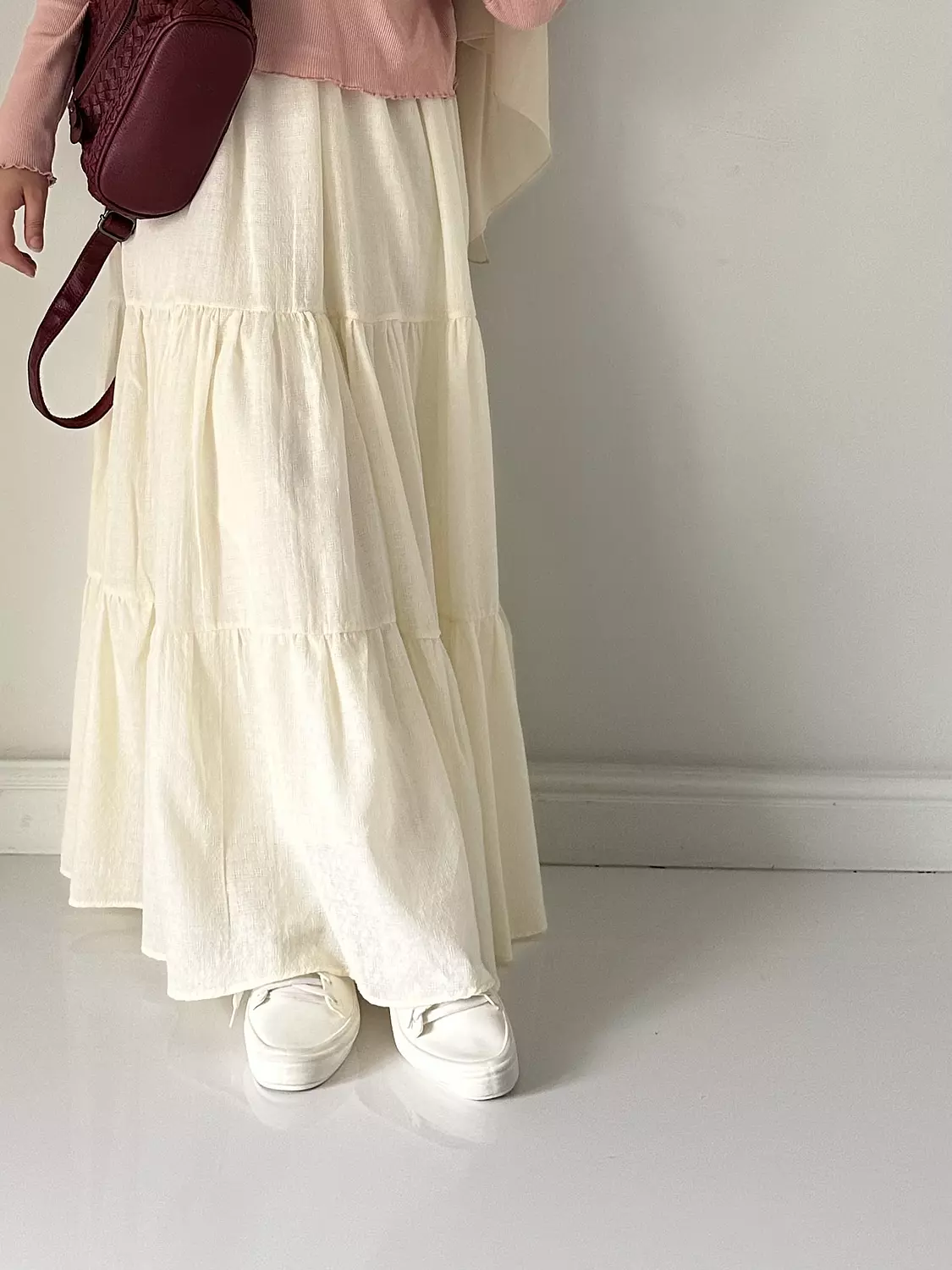 Voile linen ruffles skirt(T)  1