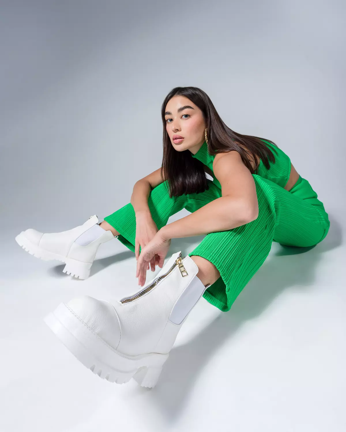 ZigZag White Boots