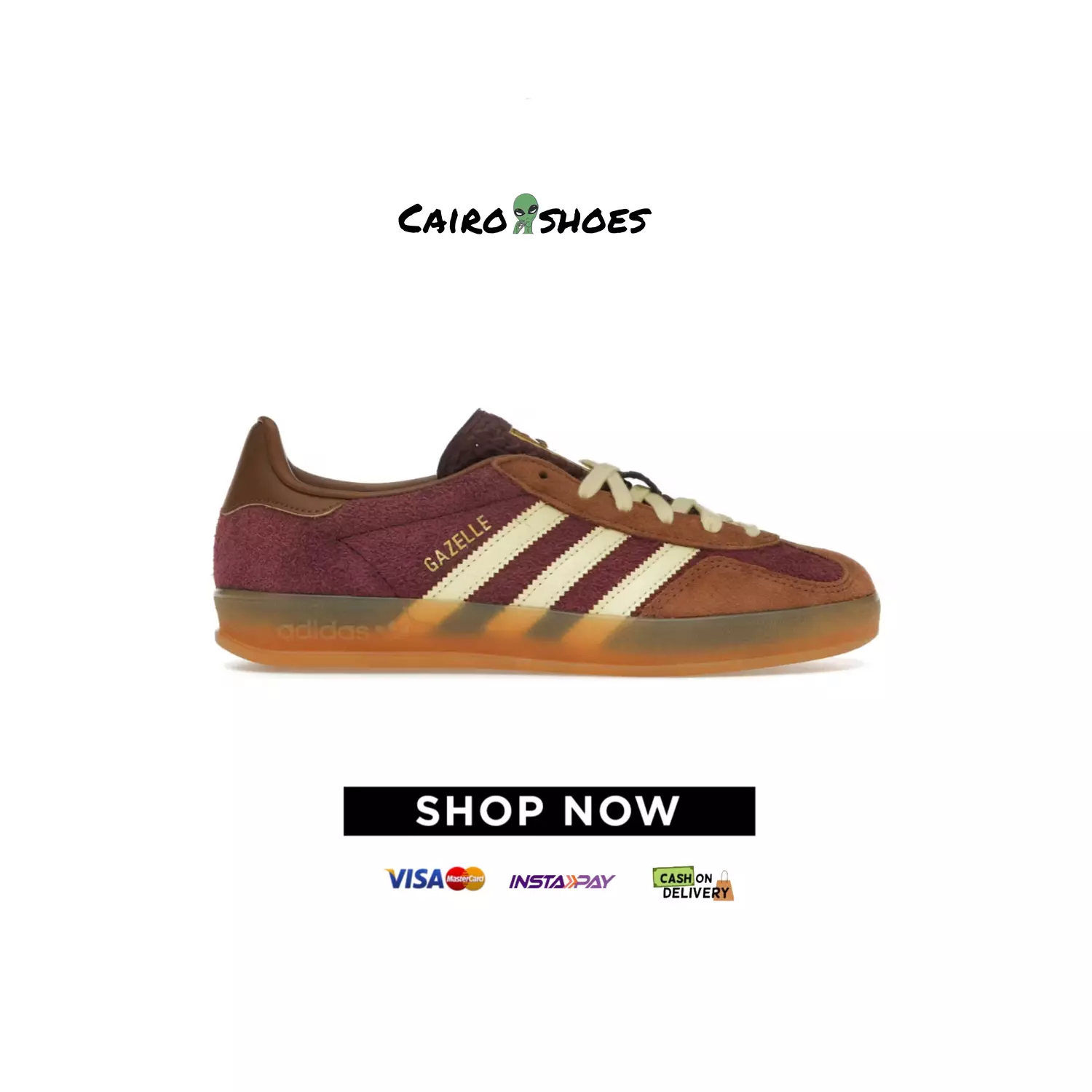 Adidas Gazelle Indoor  - Maroon Almost Yellow  image