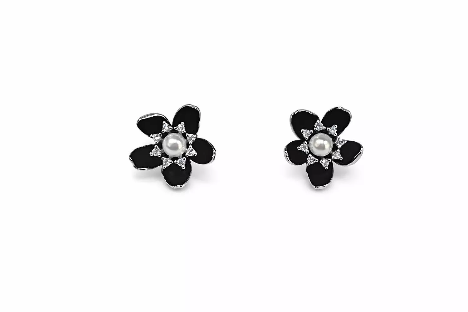 Silver Earrings Flower 1