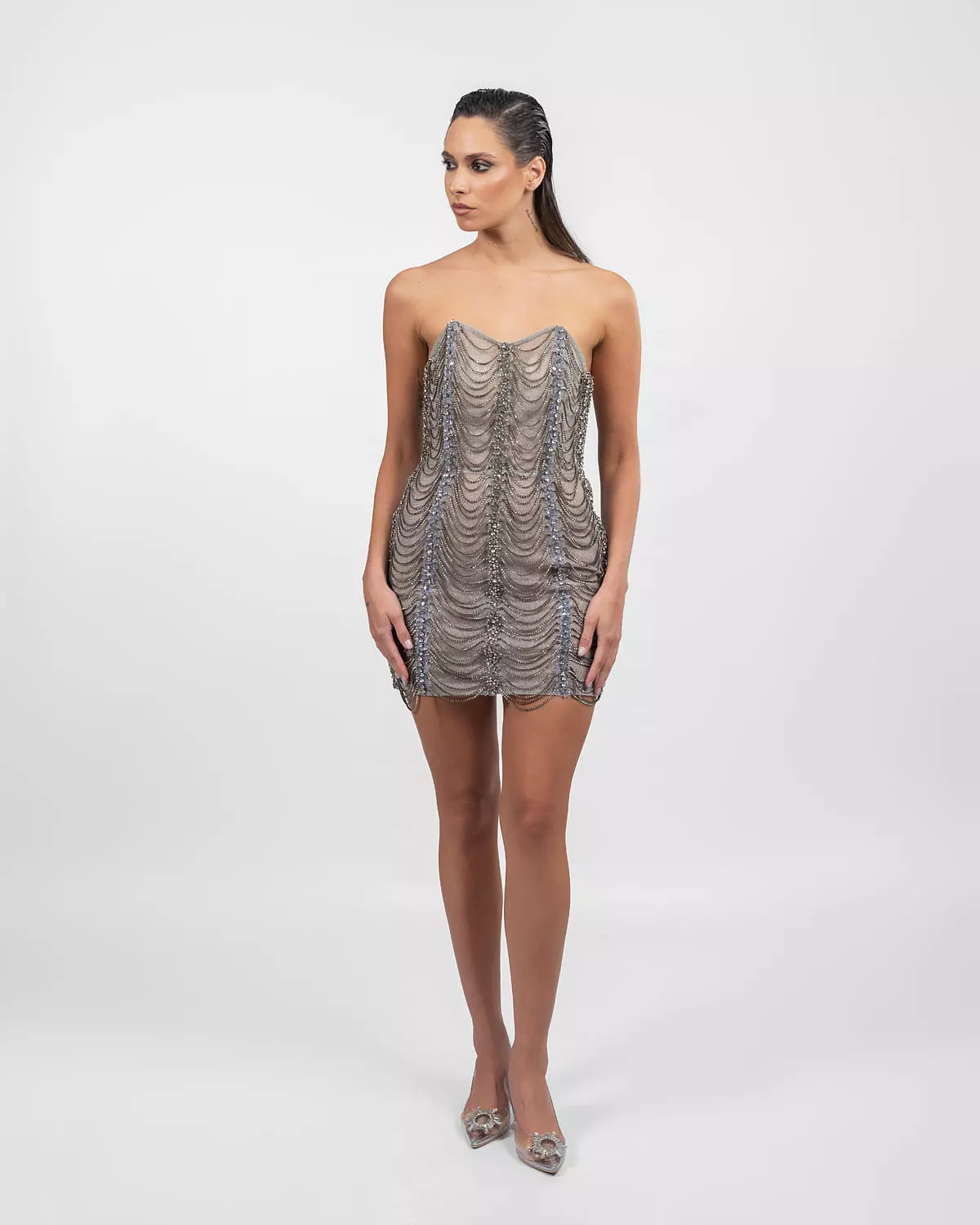 Dazzling Silver Wave Dress hover image