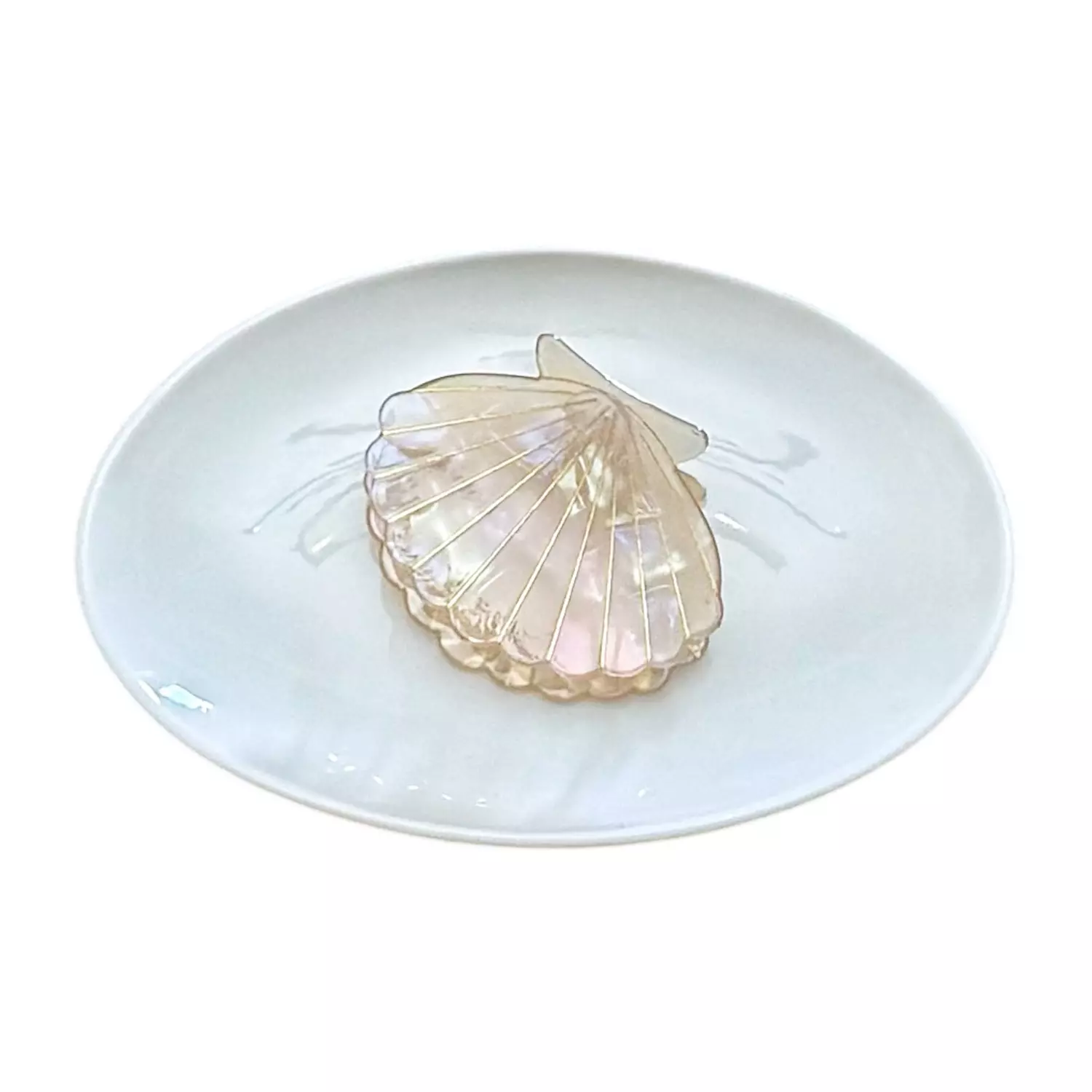 1 Pc Pastel Trendy Large Seashell Claw Clip C image