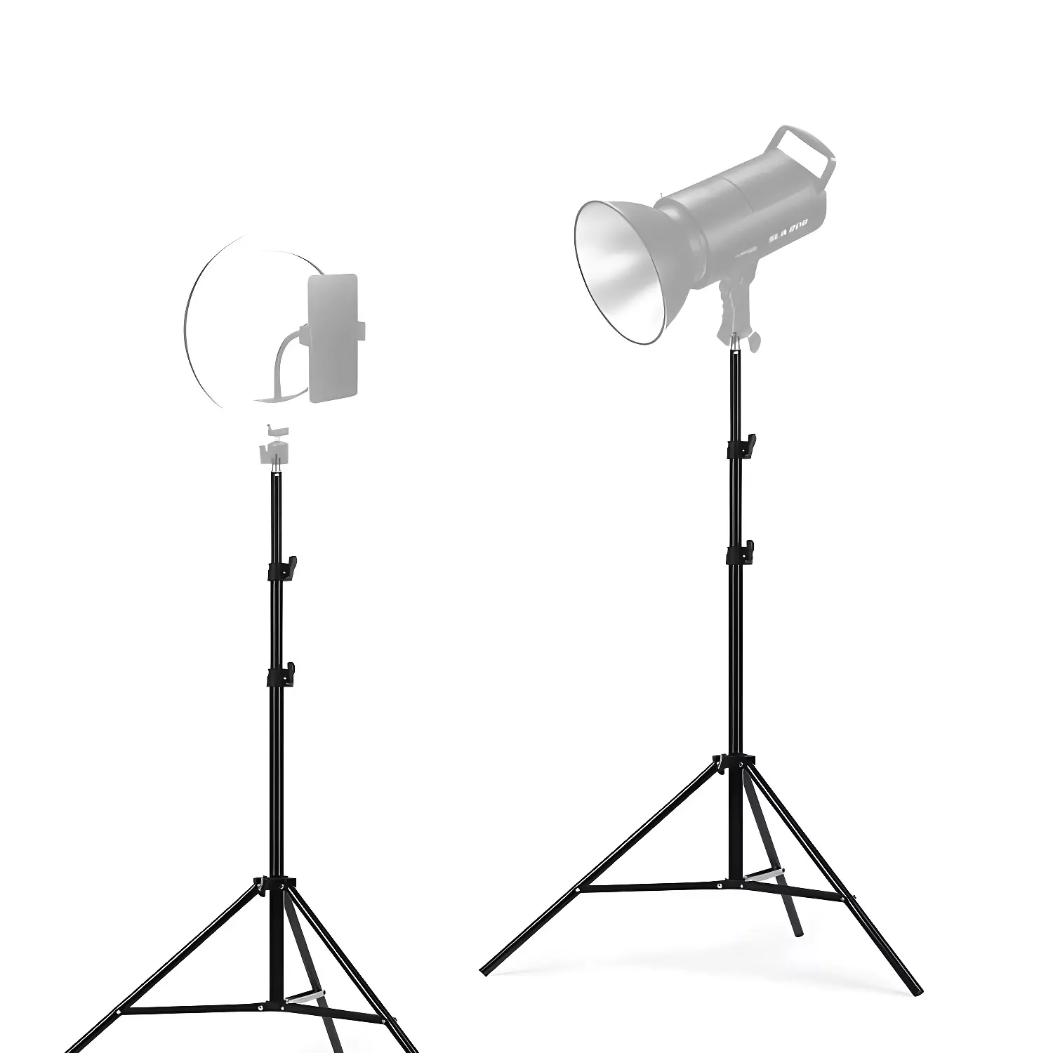 MF-3308 Camera Tripod with 3 Way Head and Metal Legs Black 2