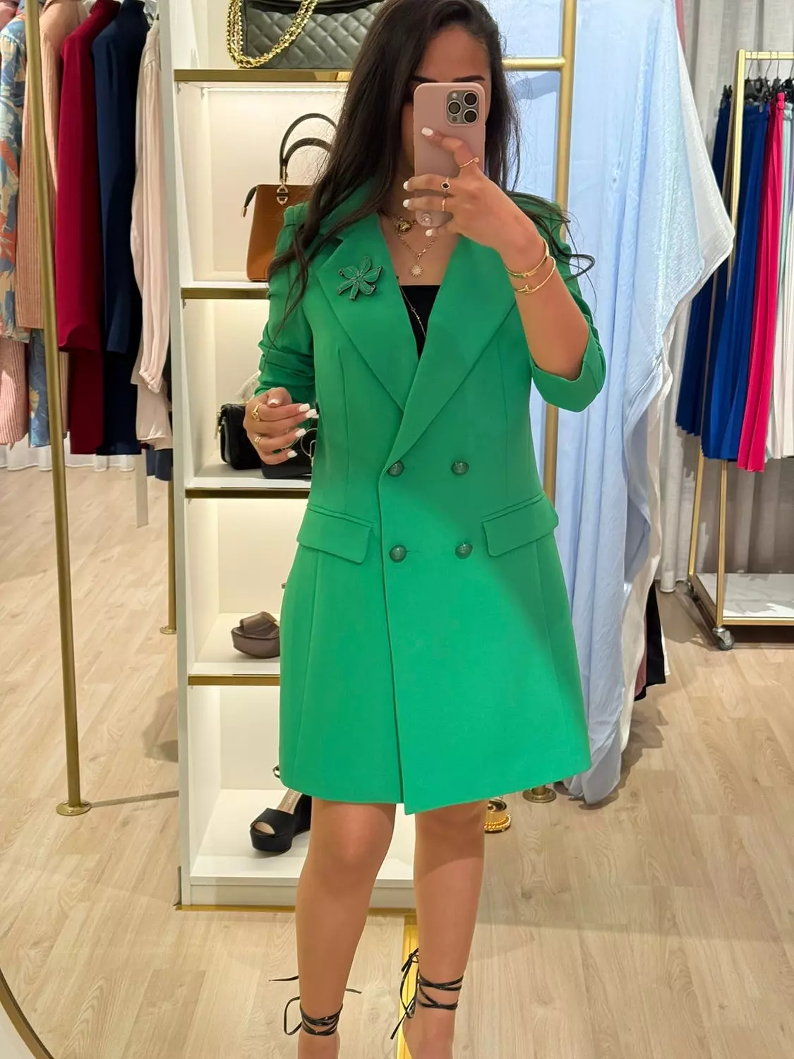 GREEN DRESS BLAZER  hover image