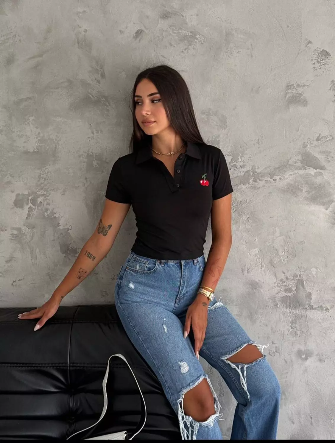 Black Polo Cherry 🍒 Tshirt  hover image