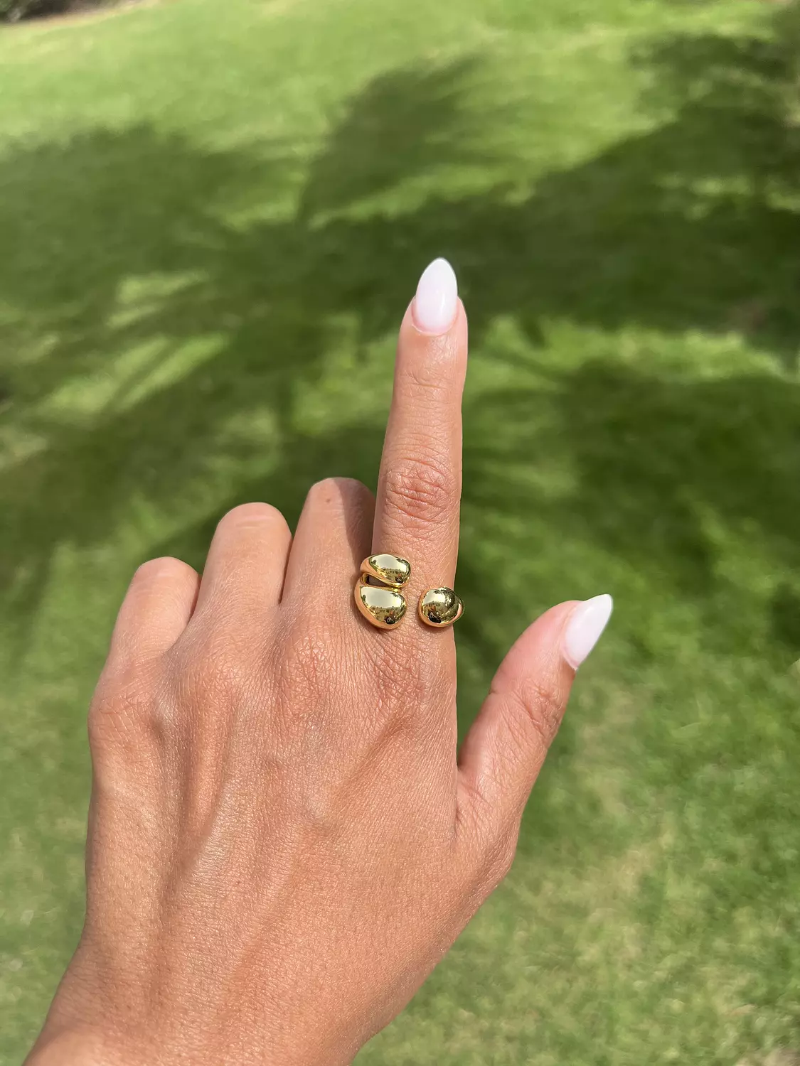 Three Puffy Gold Ring image