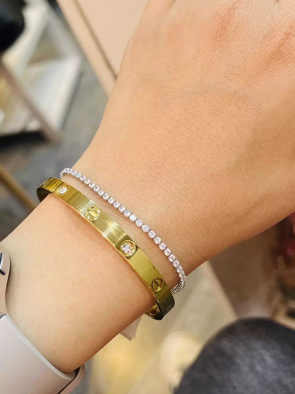 Carti*r bracelet with stone and tennis bracelet  2