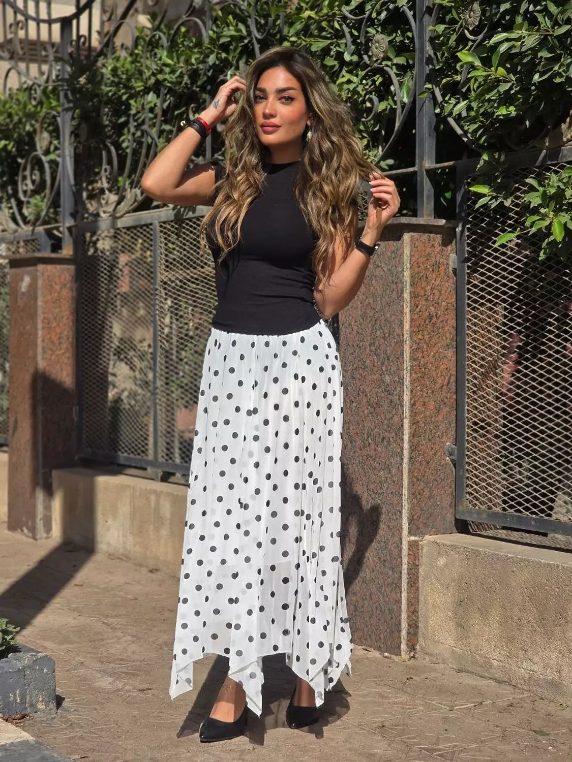 White polka dot skirt  hover image