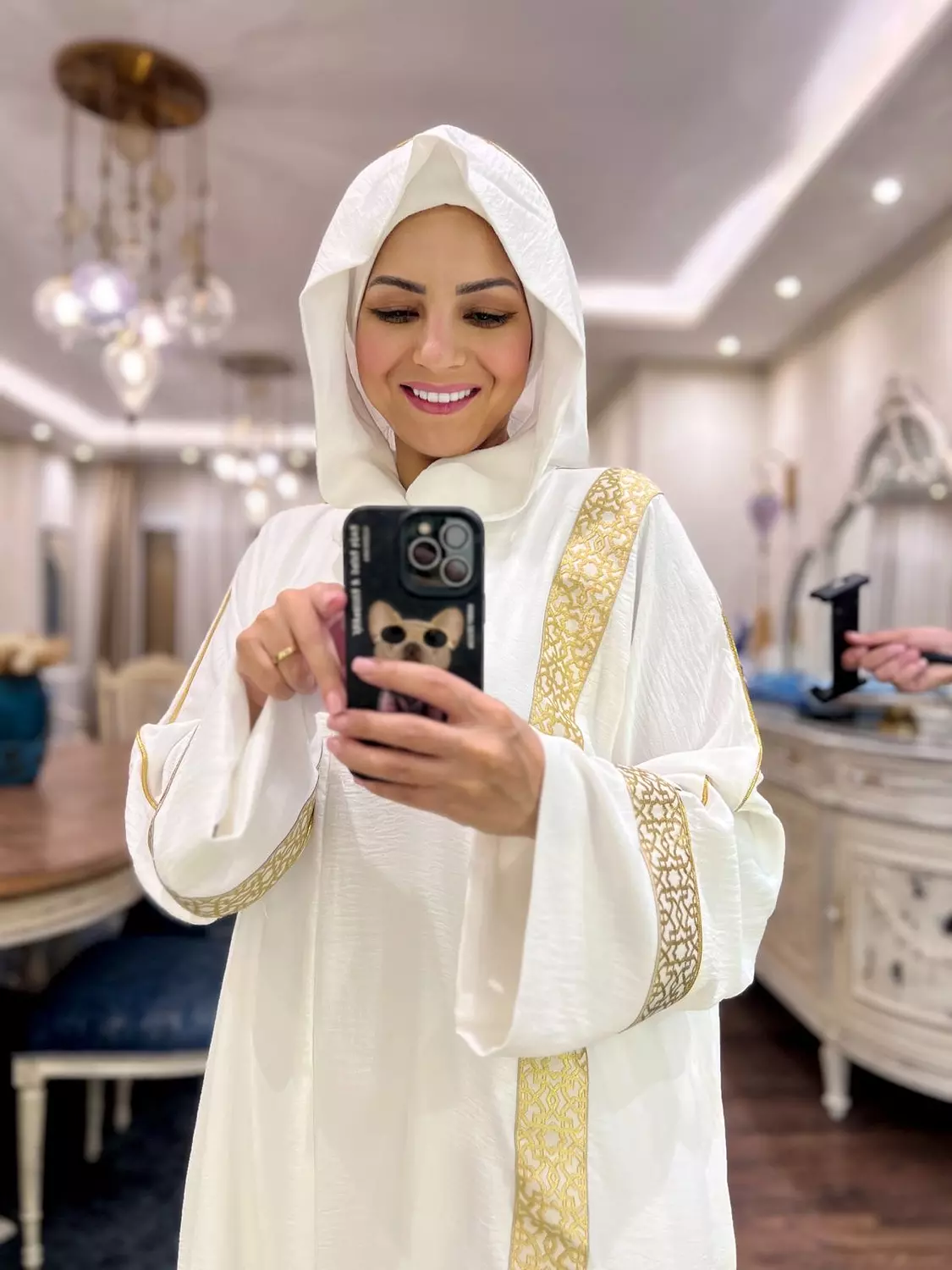 Free size Abaya- White 3
